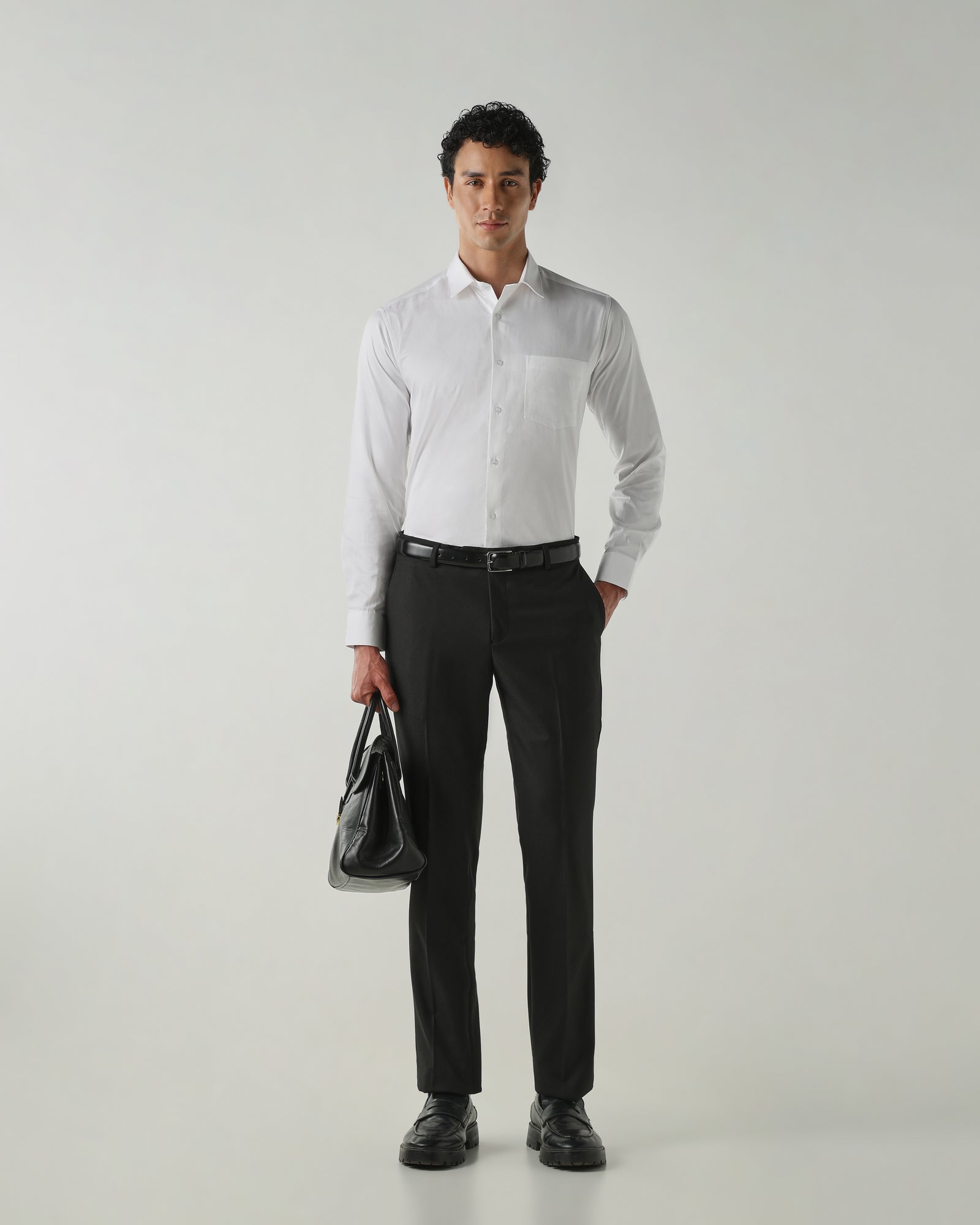 Men Tailor Fit Trousers Black
