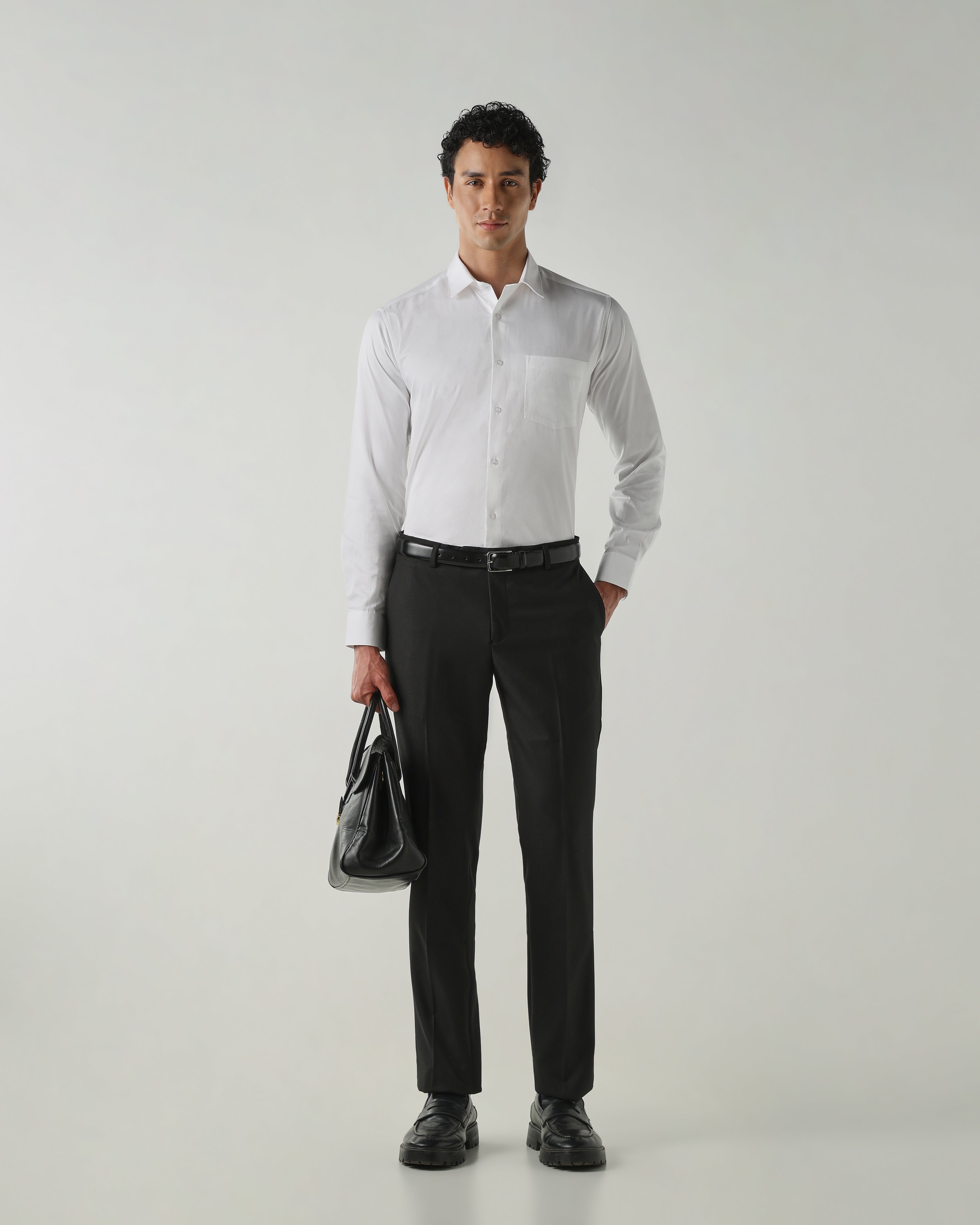 Men Tailor Fit Trousers Black