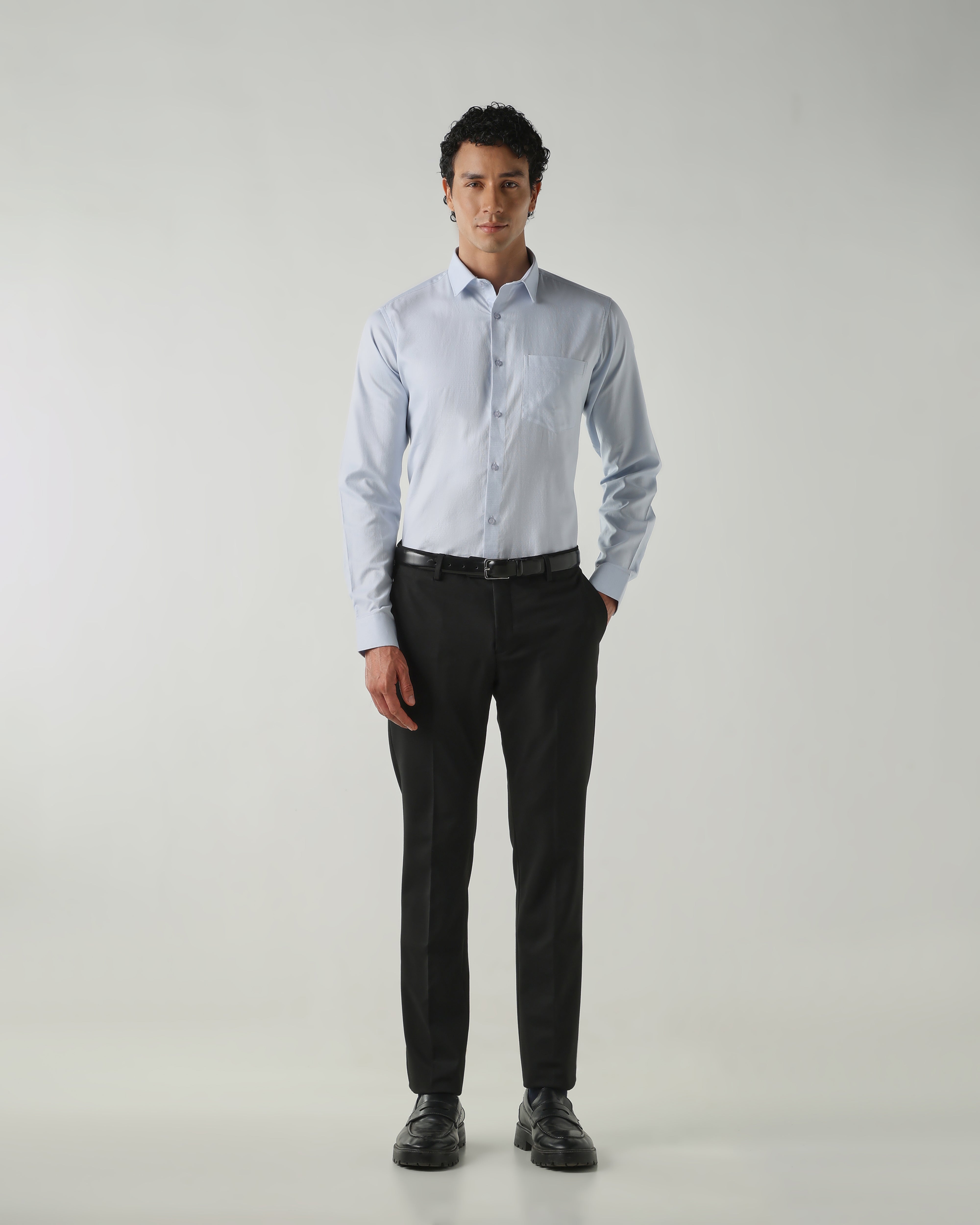 Men Tailor Fit Trousers Black
