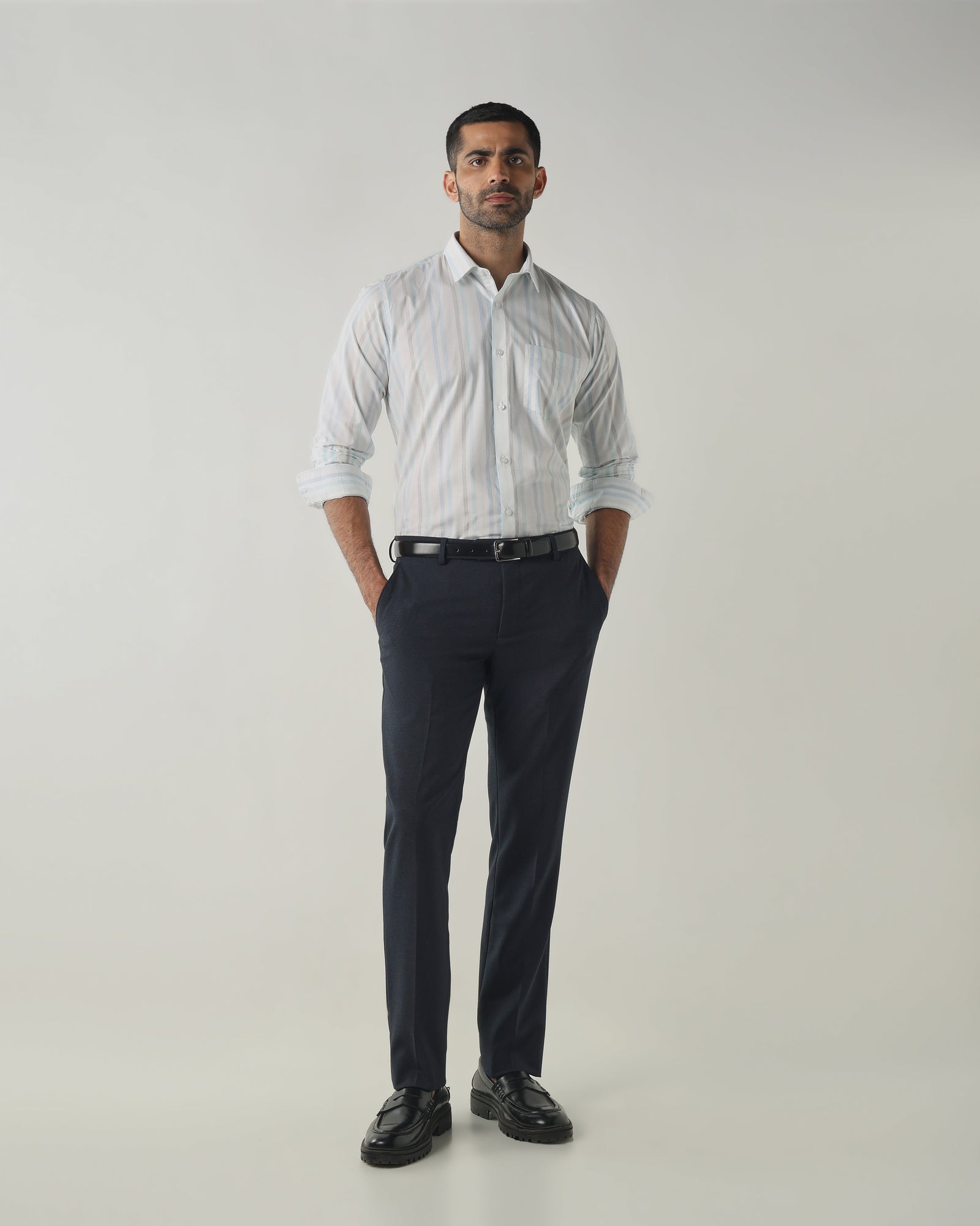 Blue Mel Tailor Fit Fashion Formal Trousers