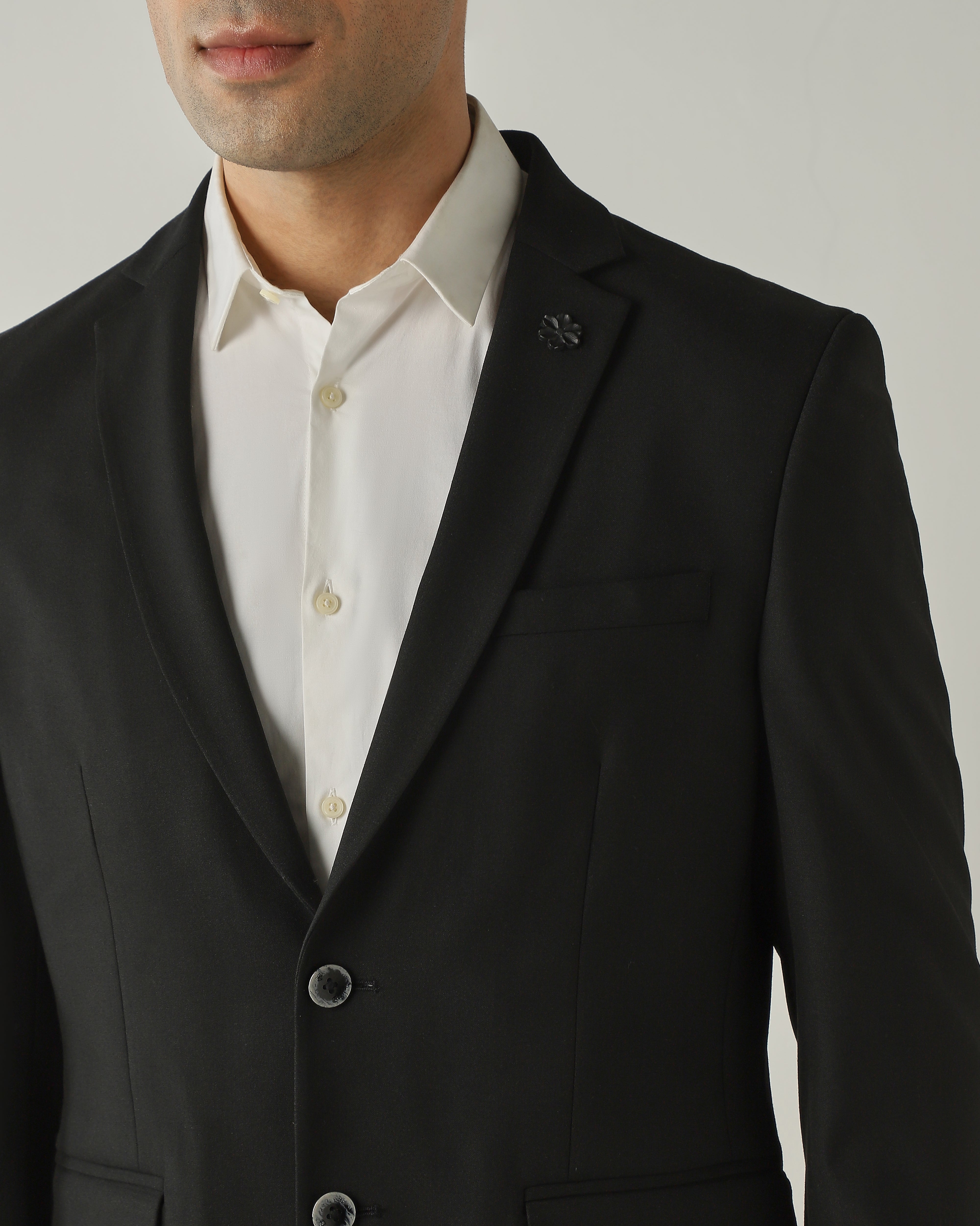 Blazer Black Tailor Fit Polyviscose