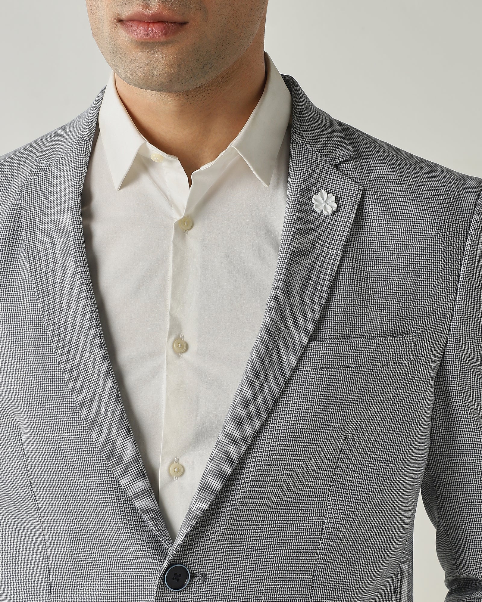 Blazer Blue Slim Fit Polyviscose