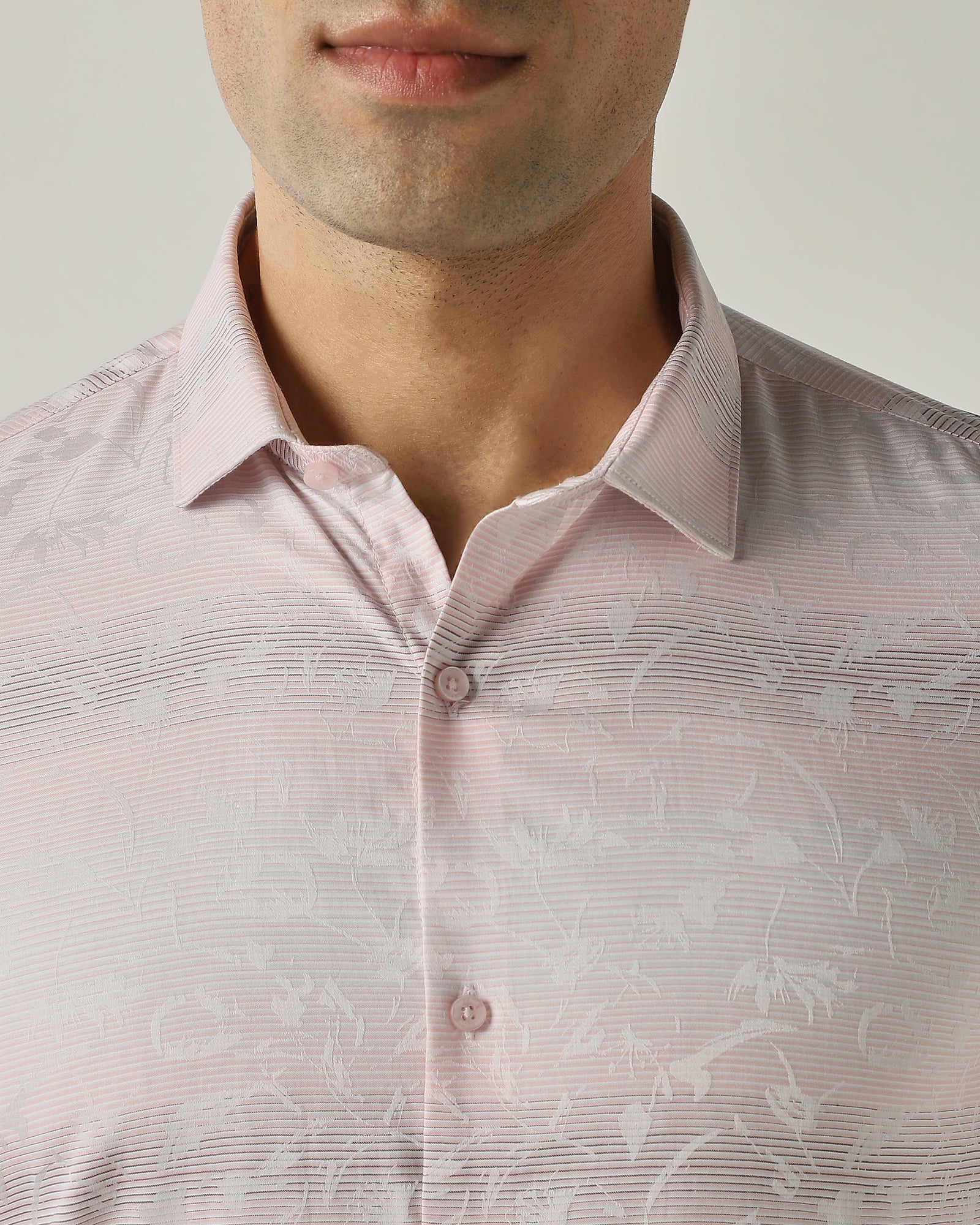 Shirt Pink Slim Fit 100% Cotton