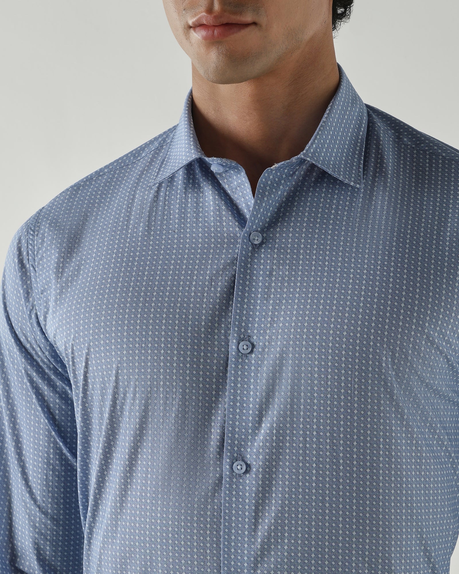 Men Slim Fit Shirts Blue