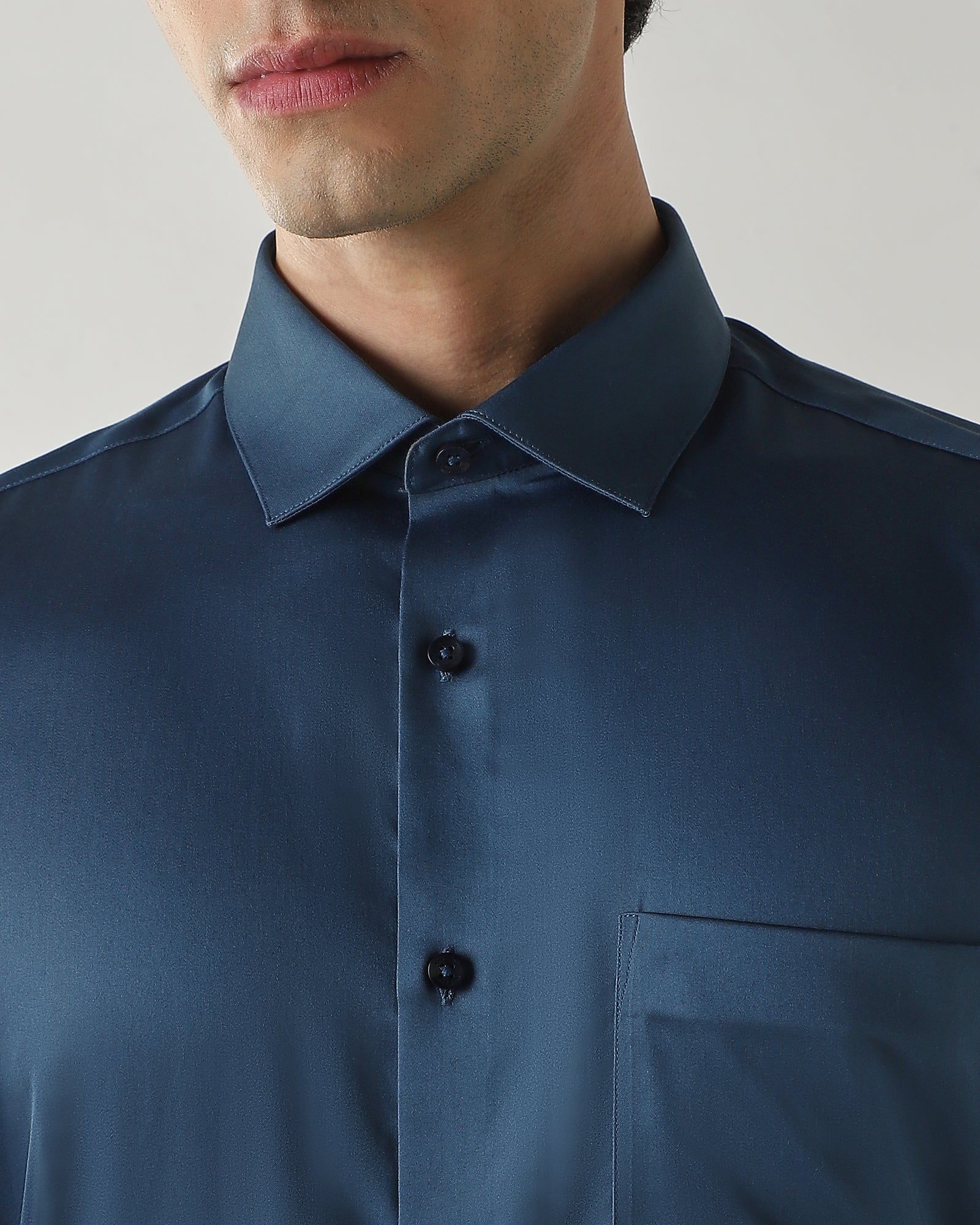 Slim Fit Shirt Teal Blue