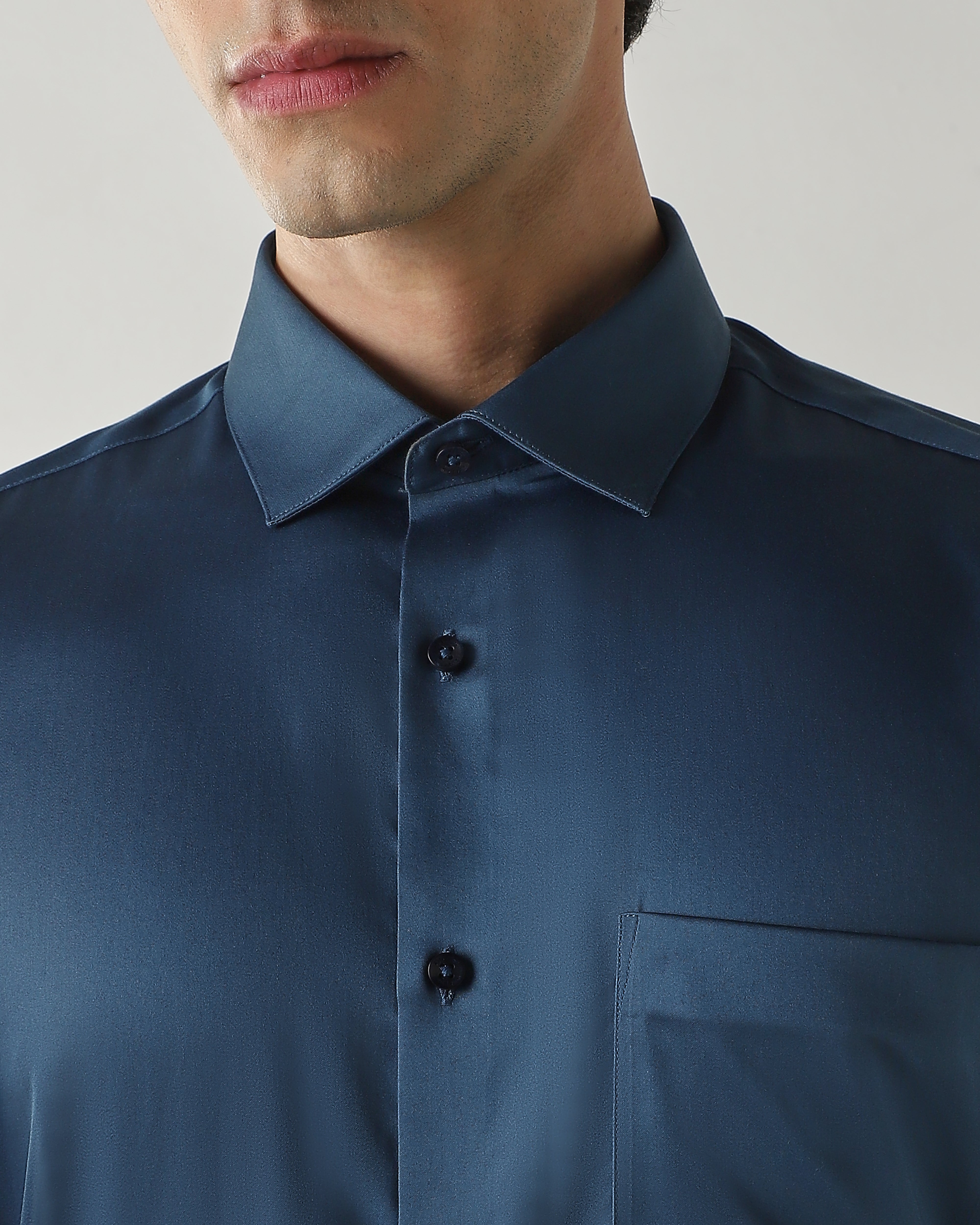 Slim Fit Shirt Teal Blue