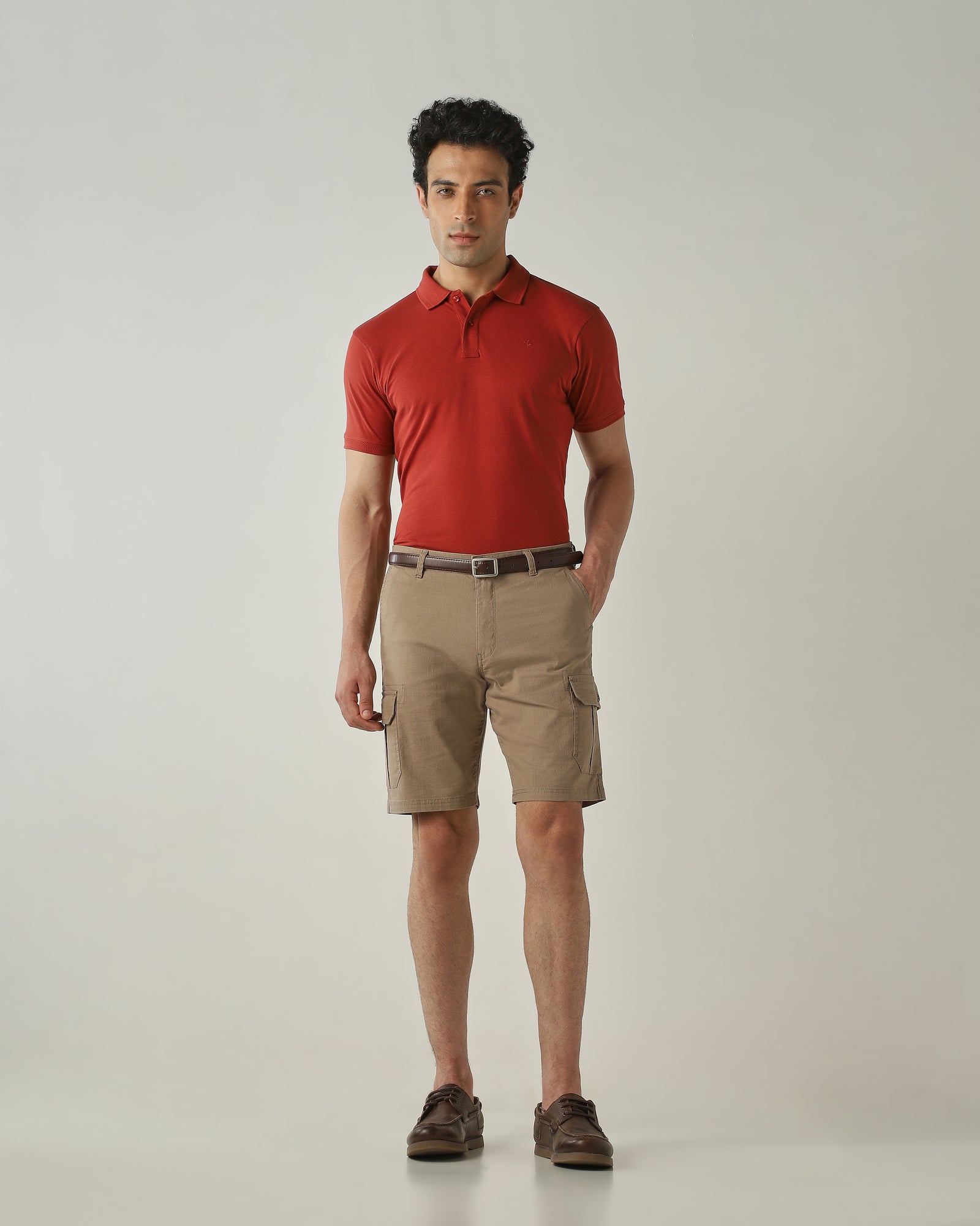 Cargo Short Khaki Regular Fit 100% Cotton
