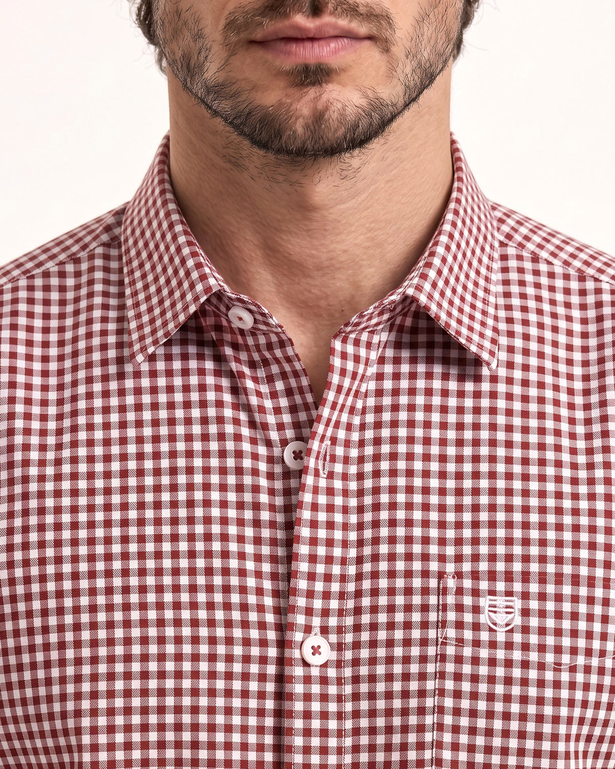 Men's Pure Cotton Checks Regular Fit Full Sleeve Casual Shirt - Rust