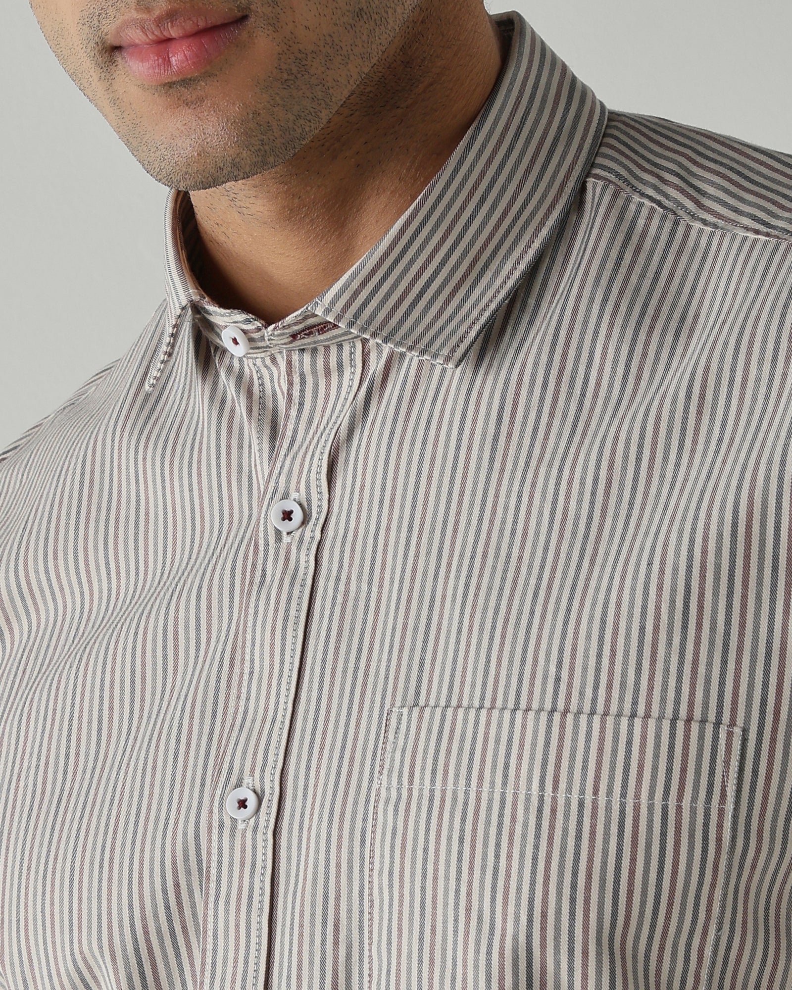 Navy/Red Pure Cotton Shirts for Men | Regular Fit Luxury Wear