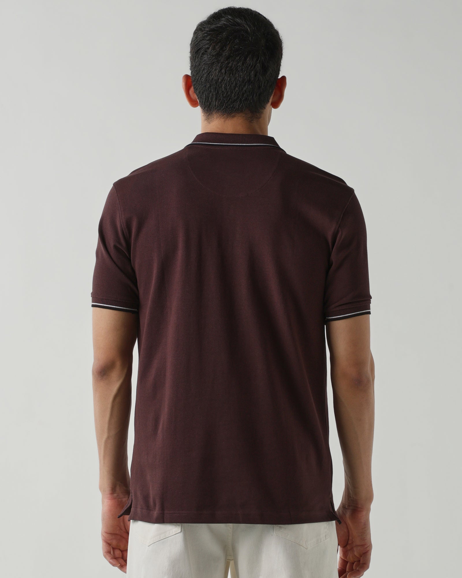 Topwear Premium Pique Knit Fabric T-Shirts – Coffee