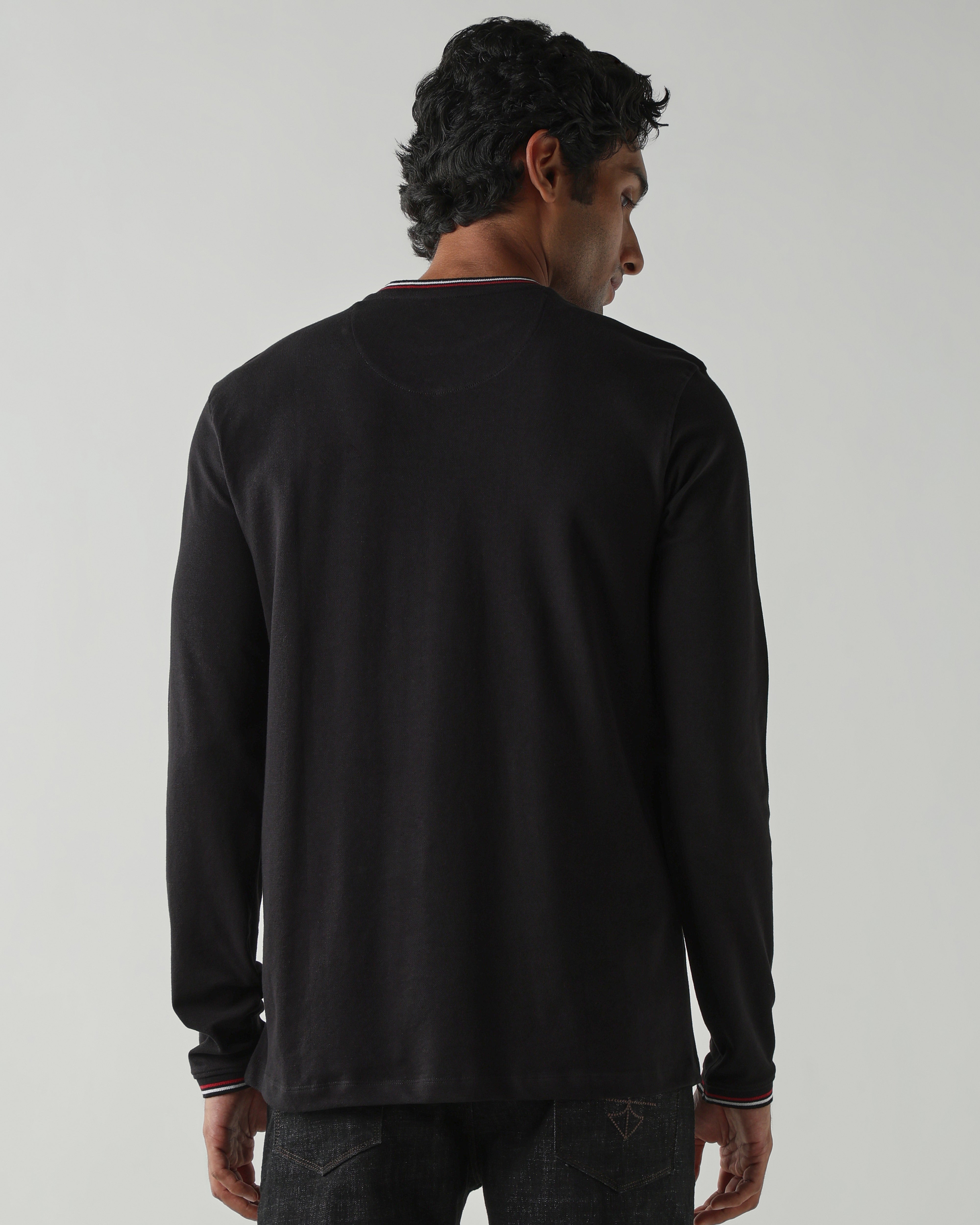 Topwear Premium Pique Knit Fabric T-Shirts – Black