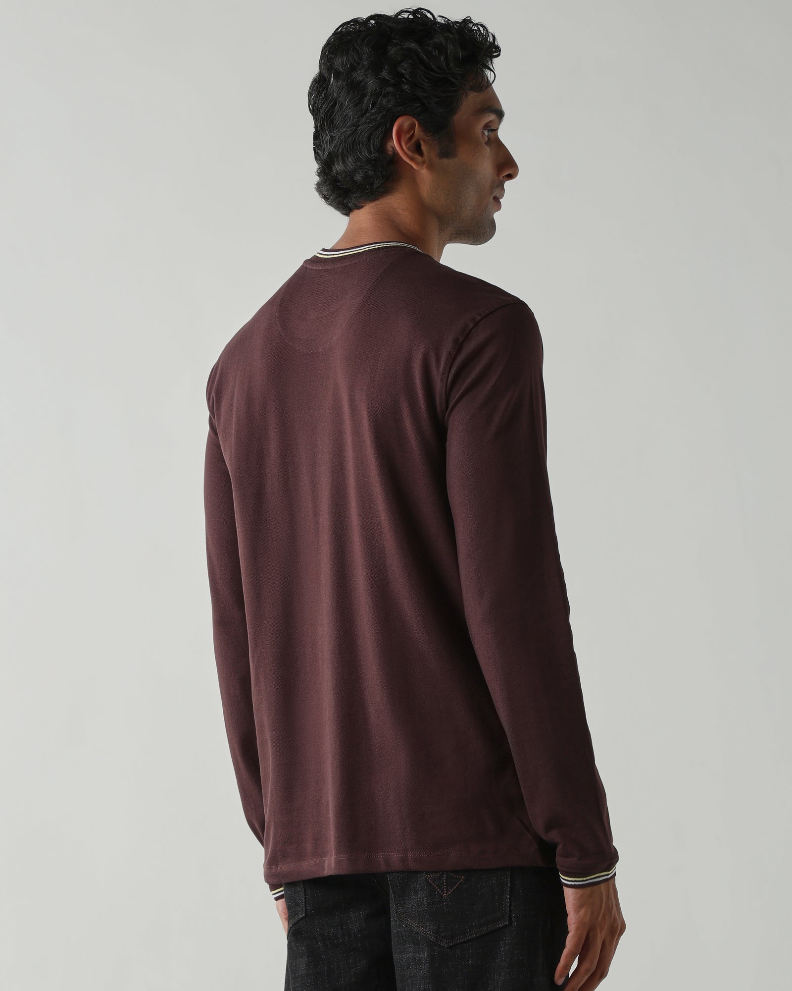 Topwear Premium Pique Knit Fabric T-Shirts – Coffee