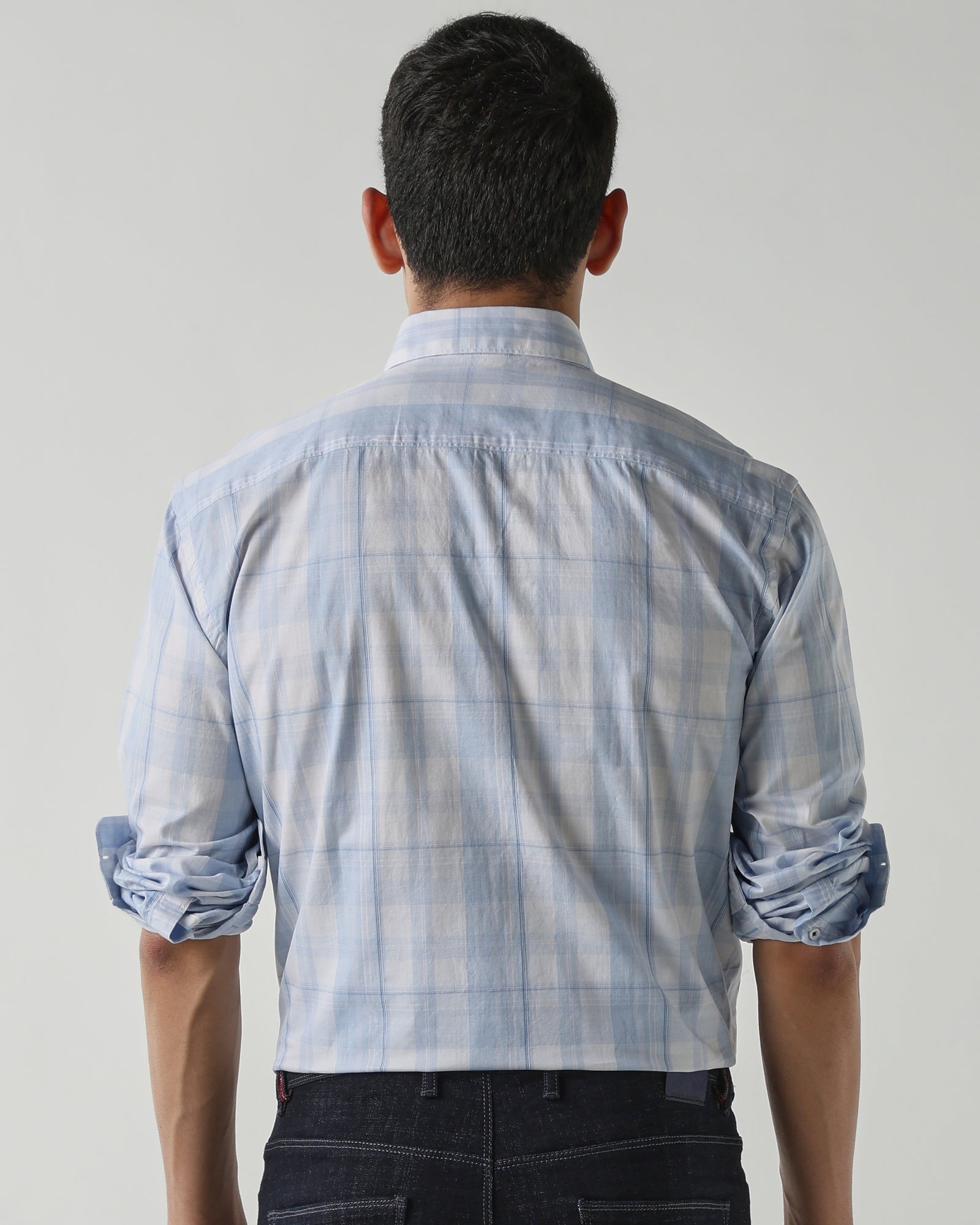 Sky Blue Pure Cotton Shirts for Men | Regular Fit Luxury Wear