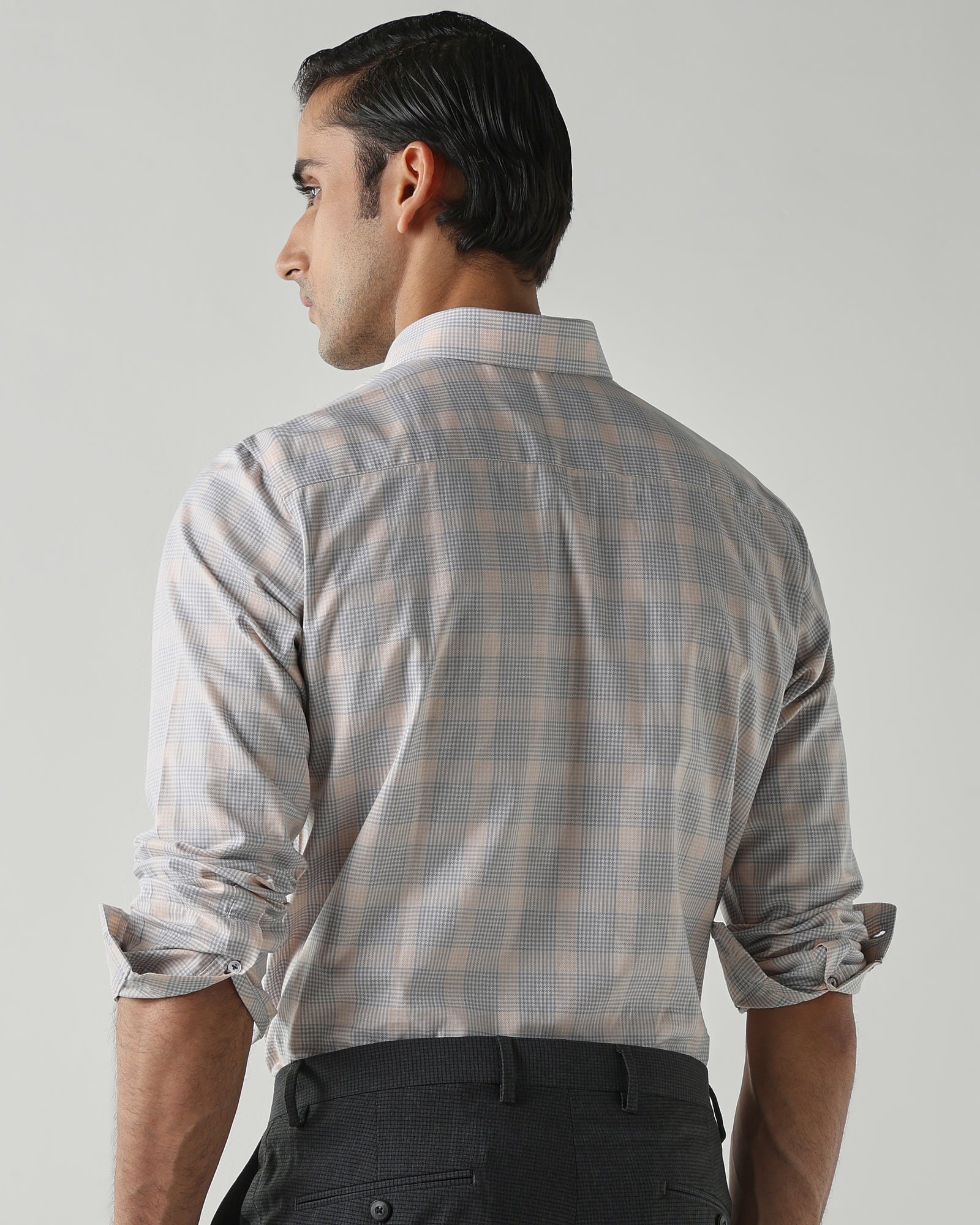 Orange/Grey shirts crafted in 100% cotton,