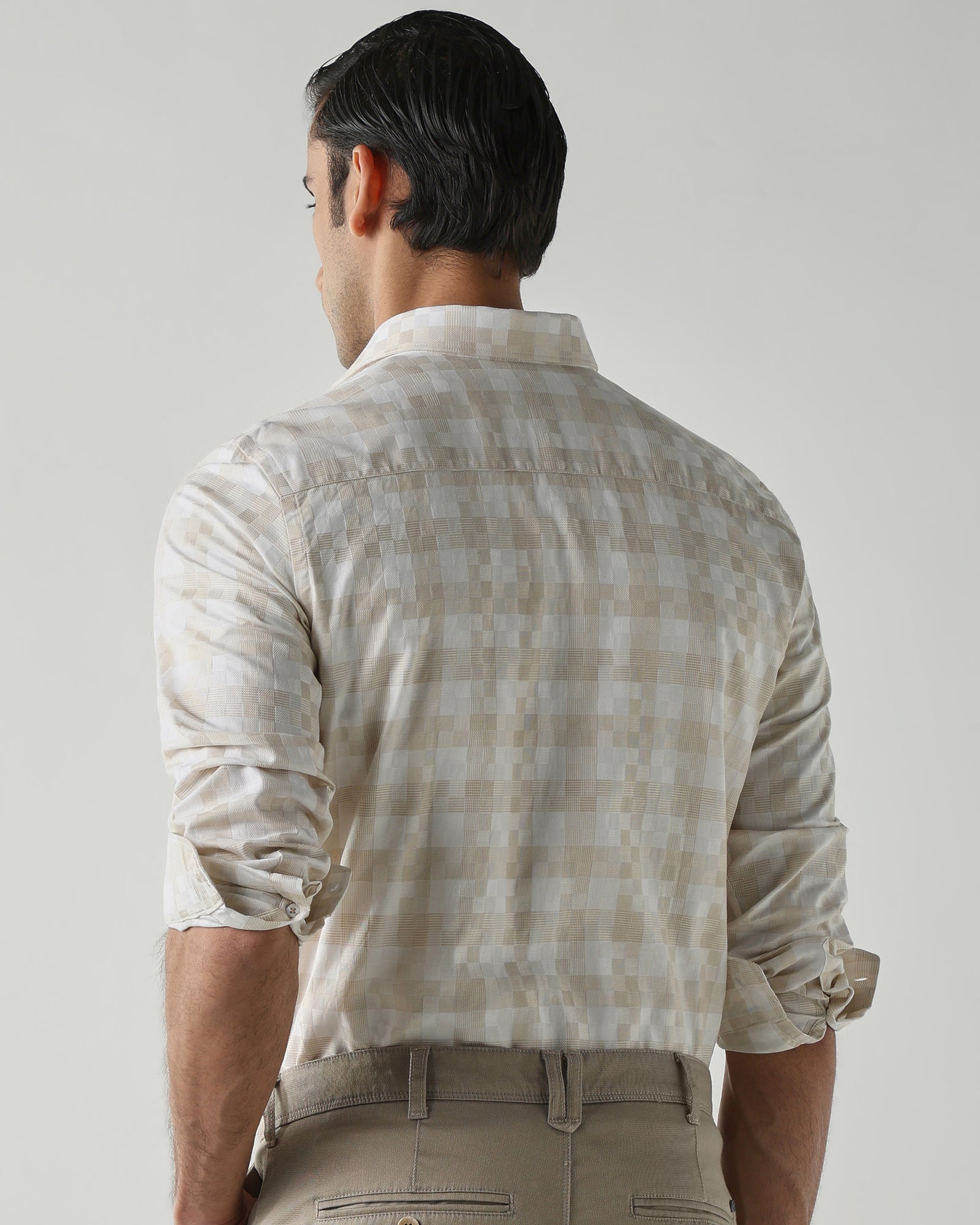 White/Fawn shirts crafted in 100% cotton