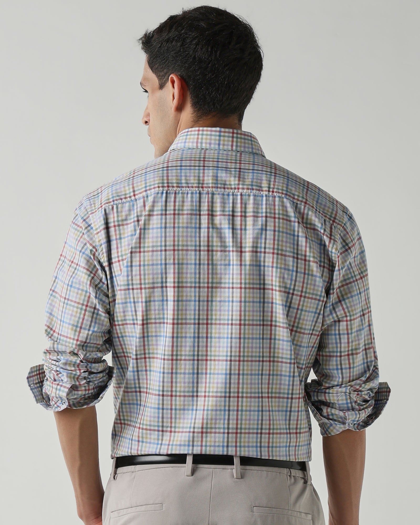 Multi 100% Cotton Checks Shirts For Men | Regular Fit Smart Casual Wear