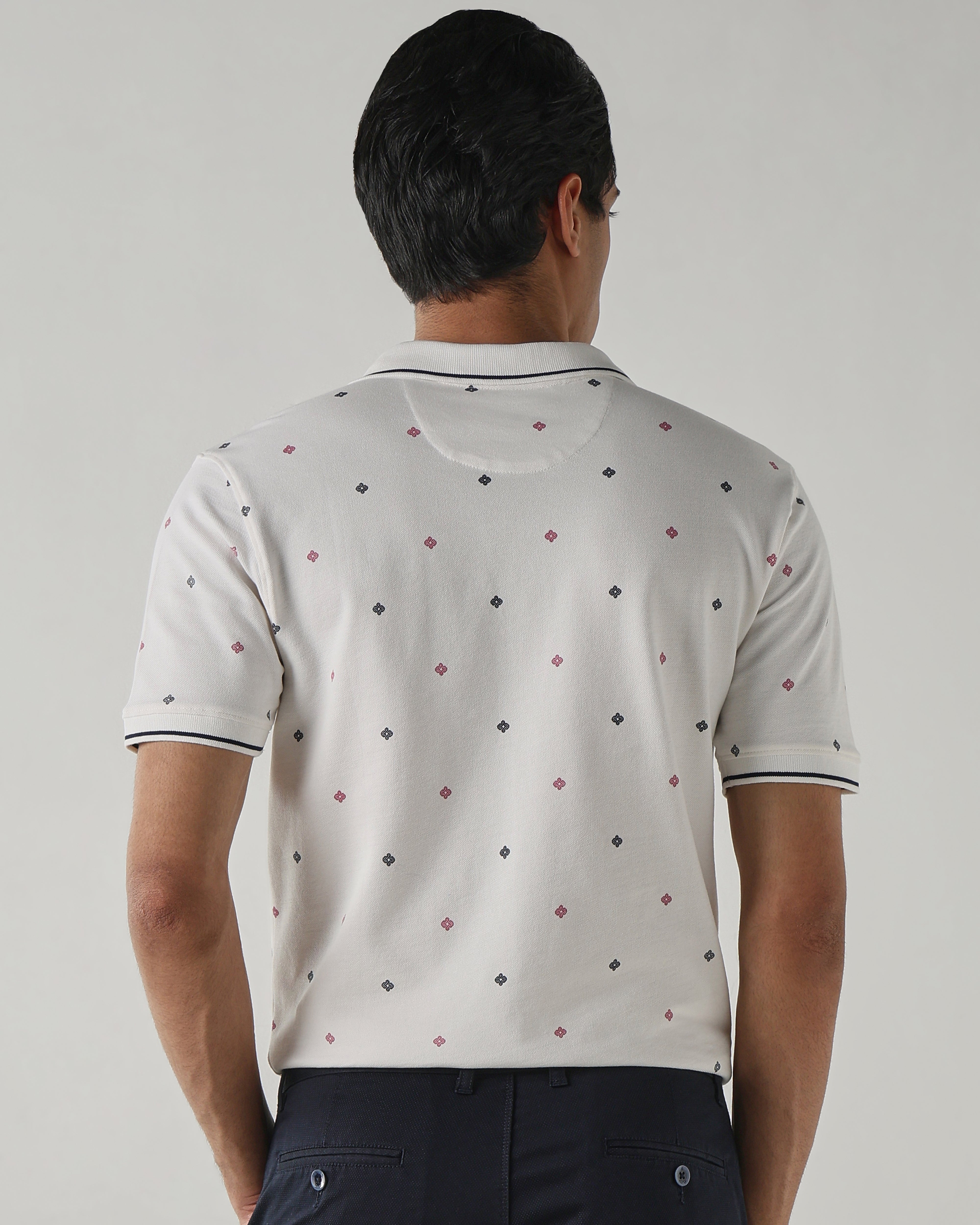 Men Regular Fit T-Shirt Star White
