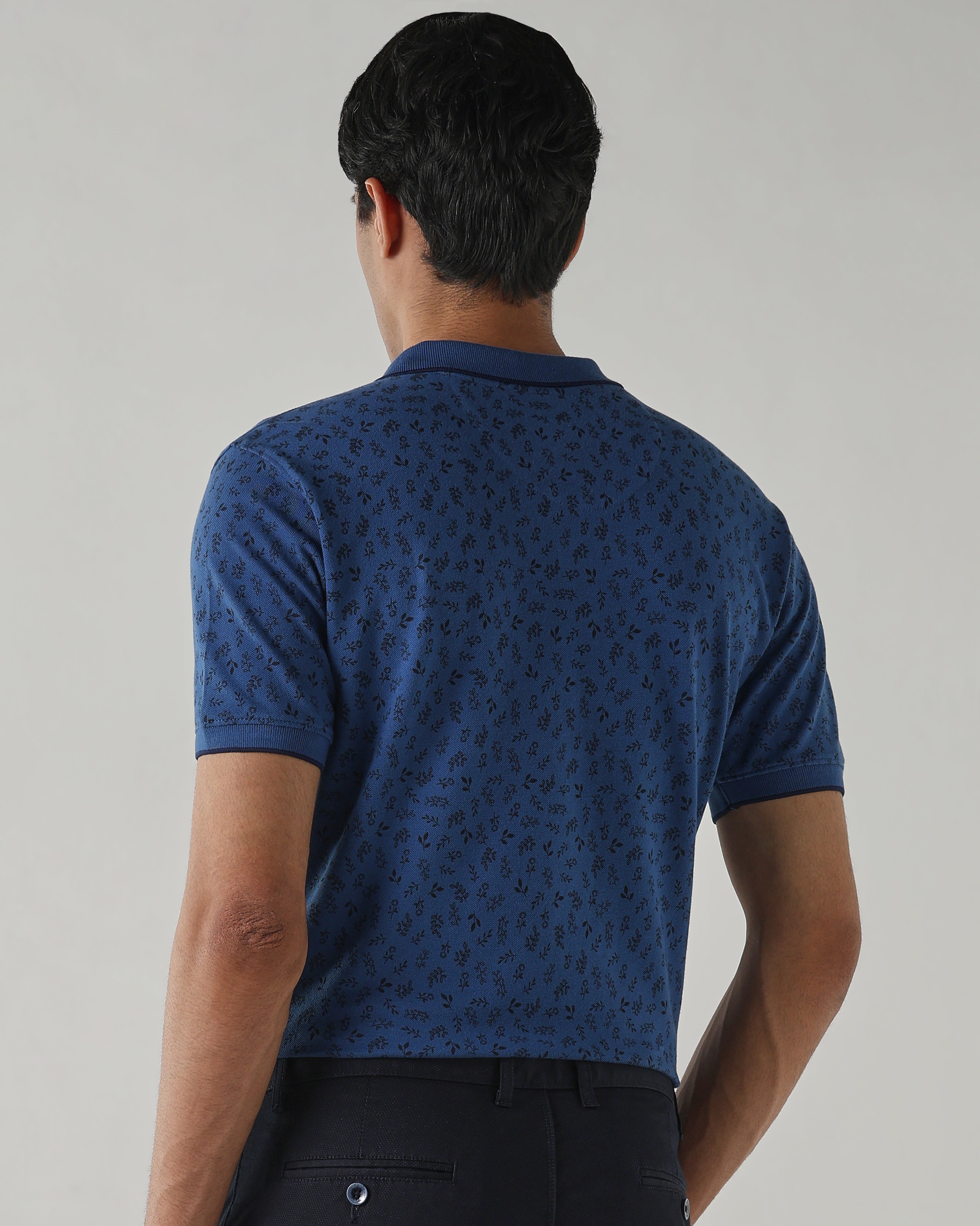 Men Regular Fit T-Shirt Dark Blue