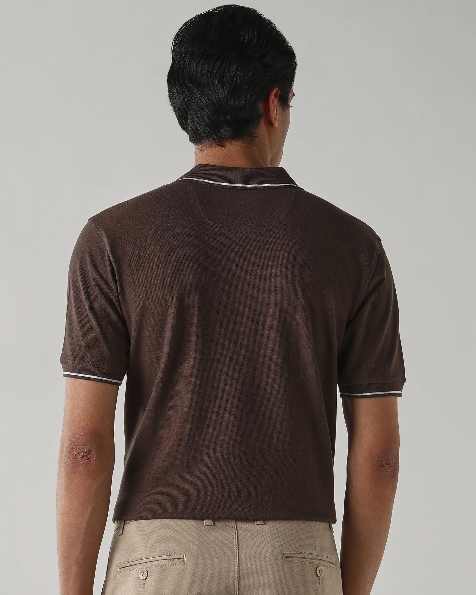 Men Regular Fit T-Shirt Chocolate Brown