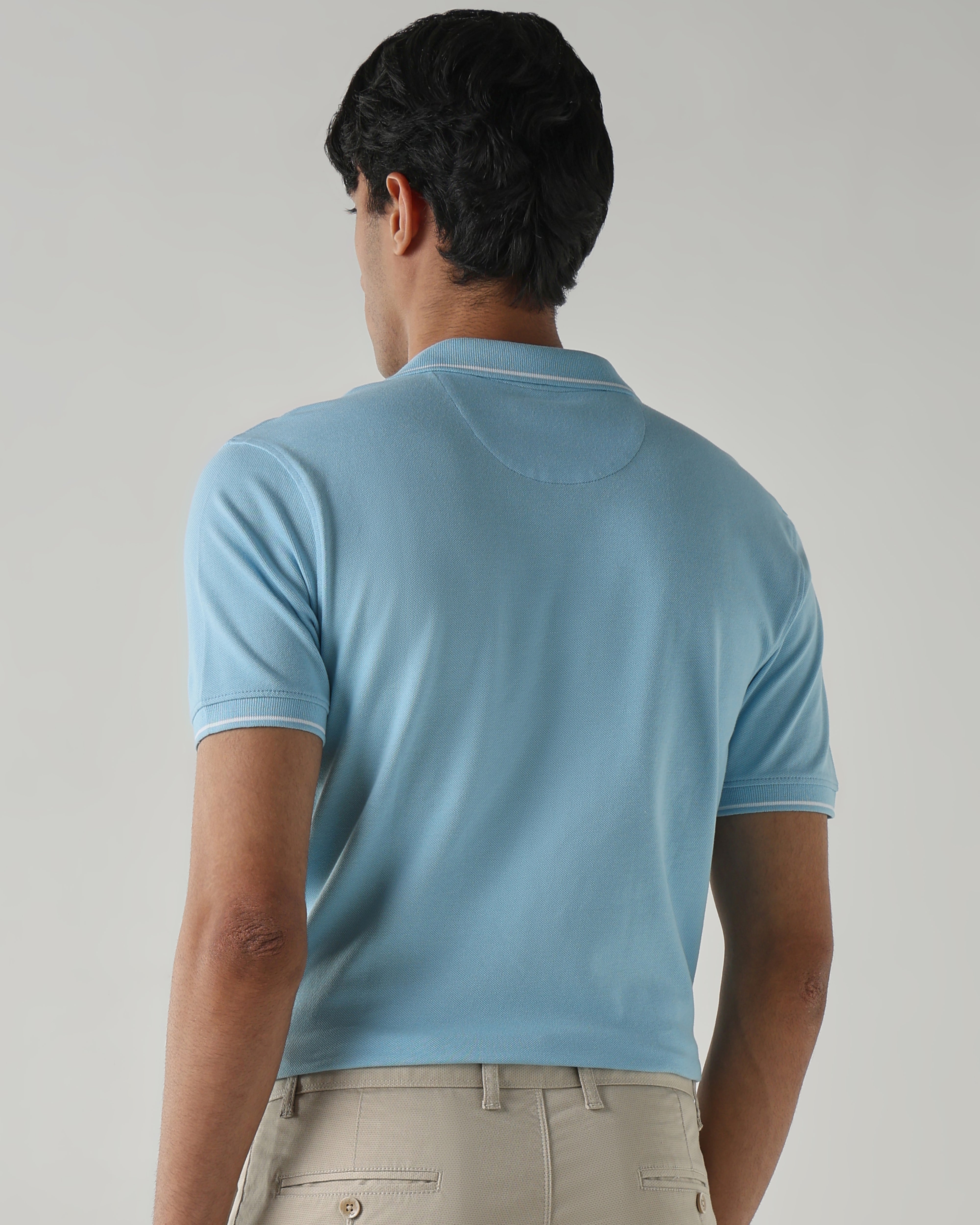 Men Regular Fit T-Shirt Sky Blue