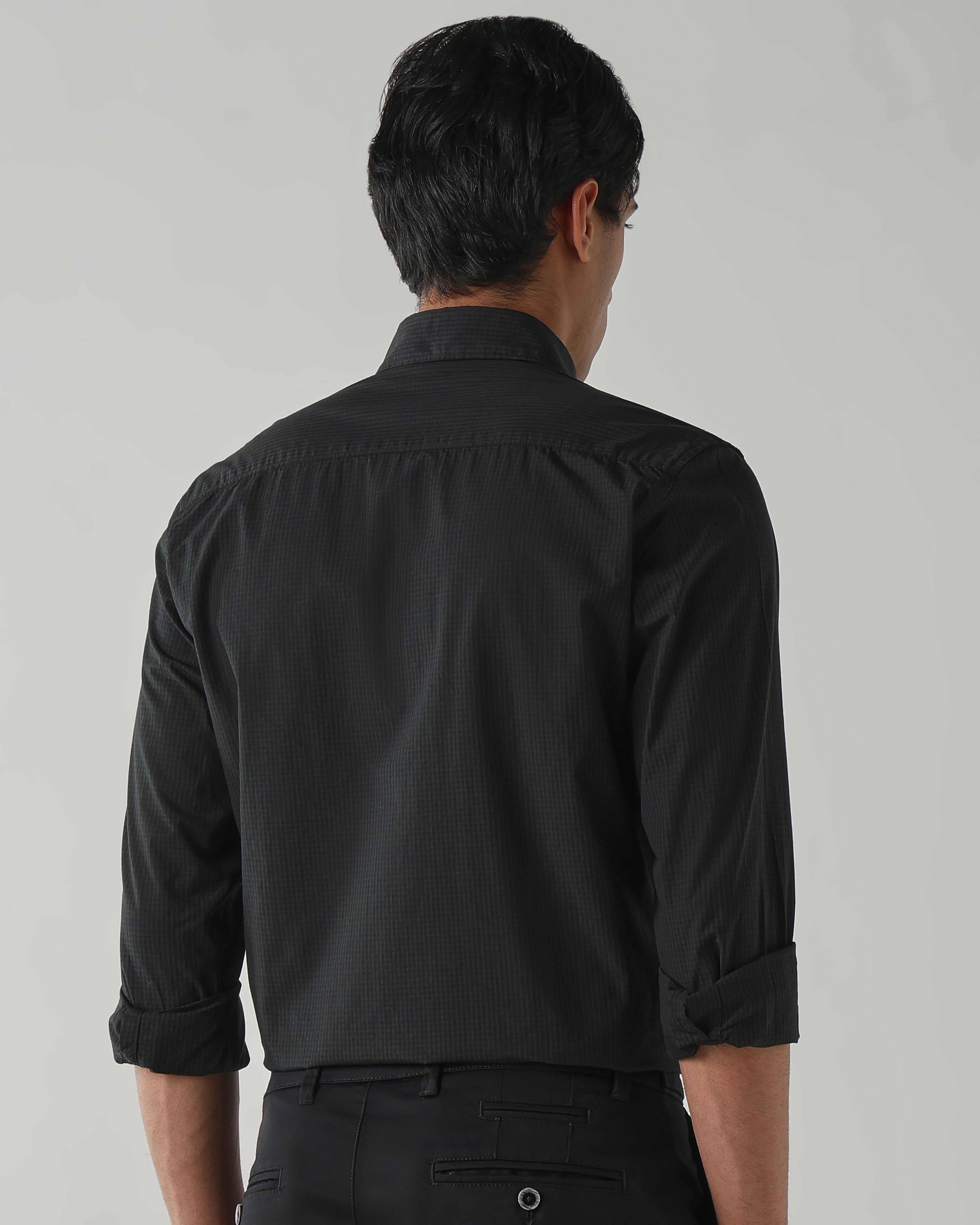 Men Slim Fit Shirt Olive