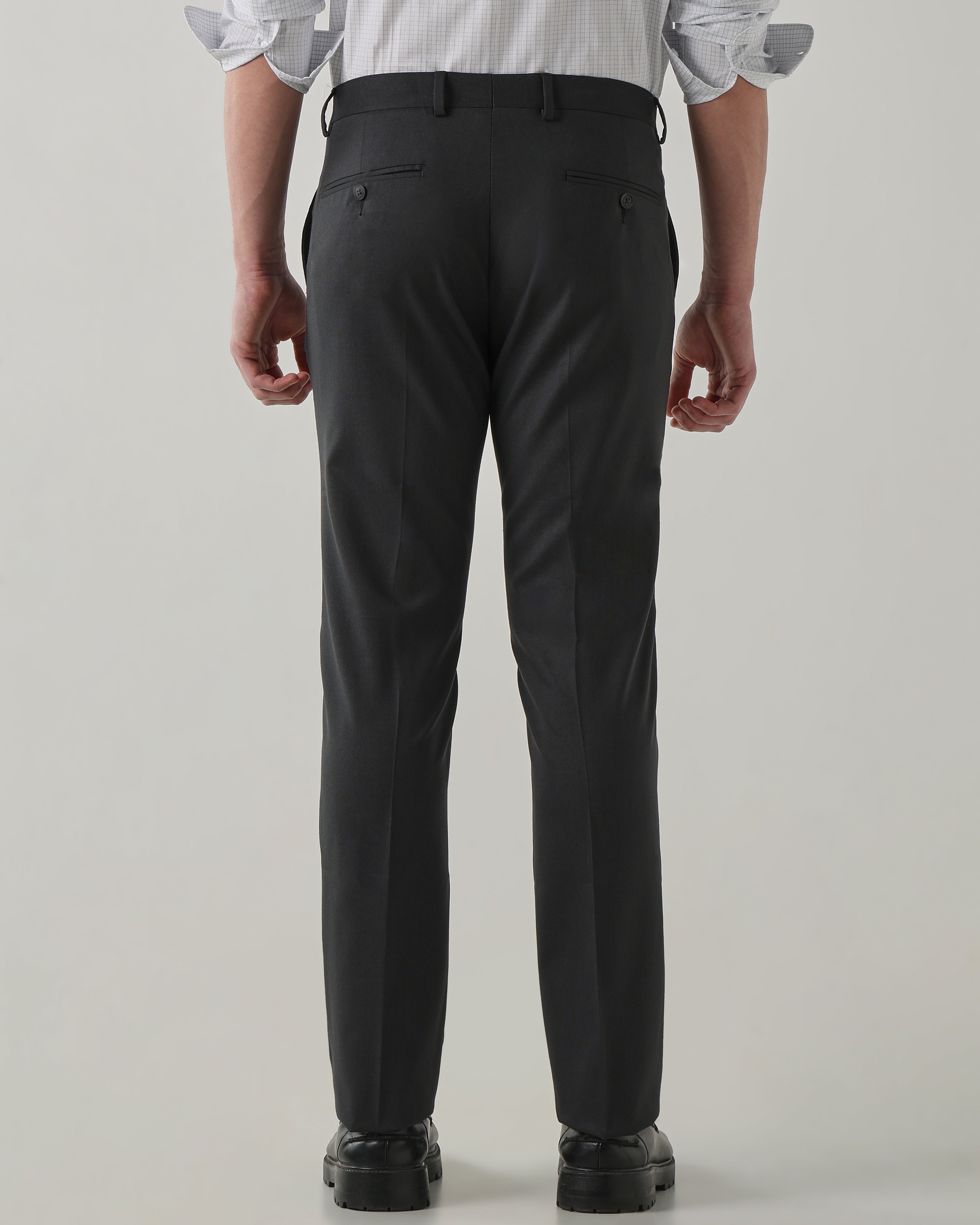 Men Regular Fit Trouser Dark Grey