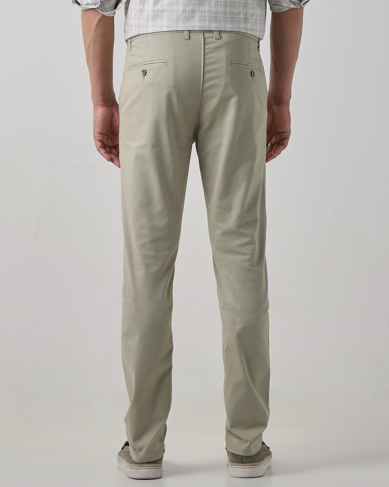 Mint Cotton Stretch Regular Fit Trouser