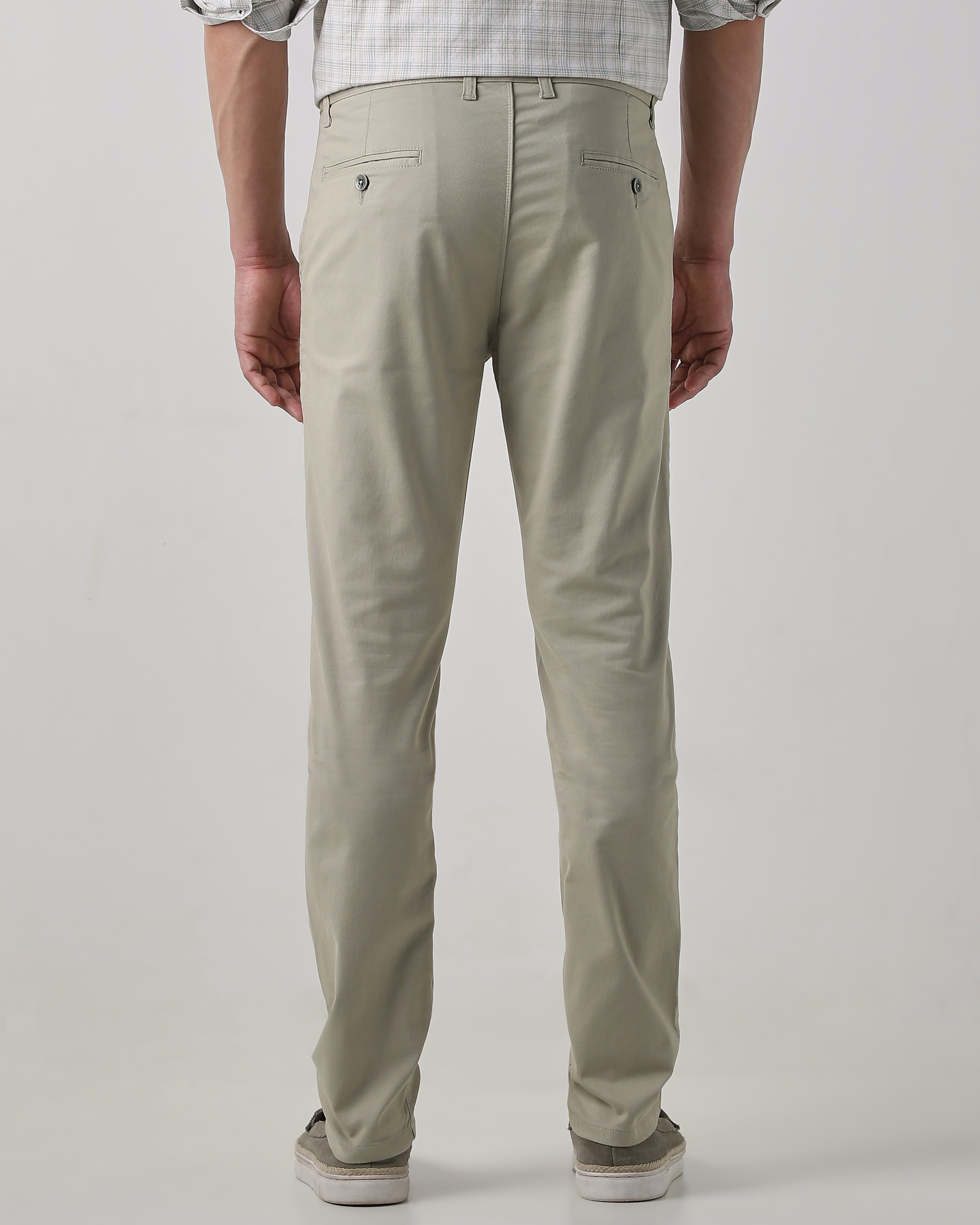 Mint Cotton Stretch Regular Fit Trouser