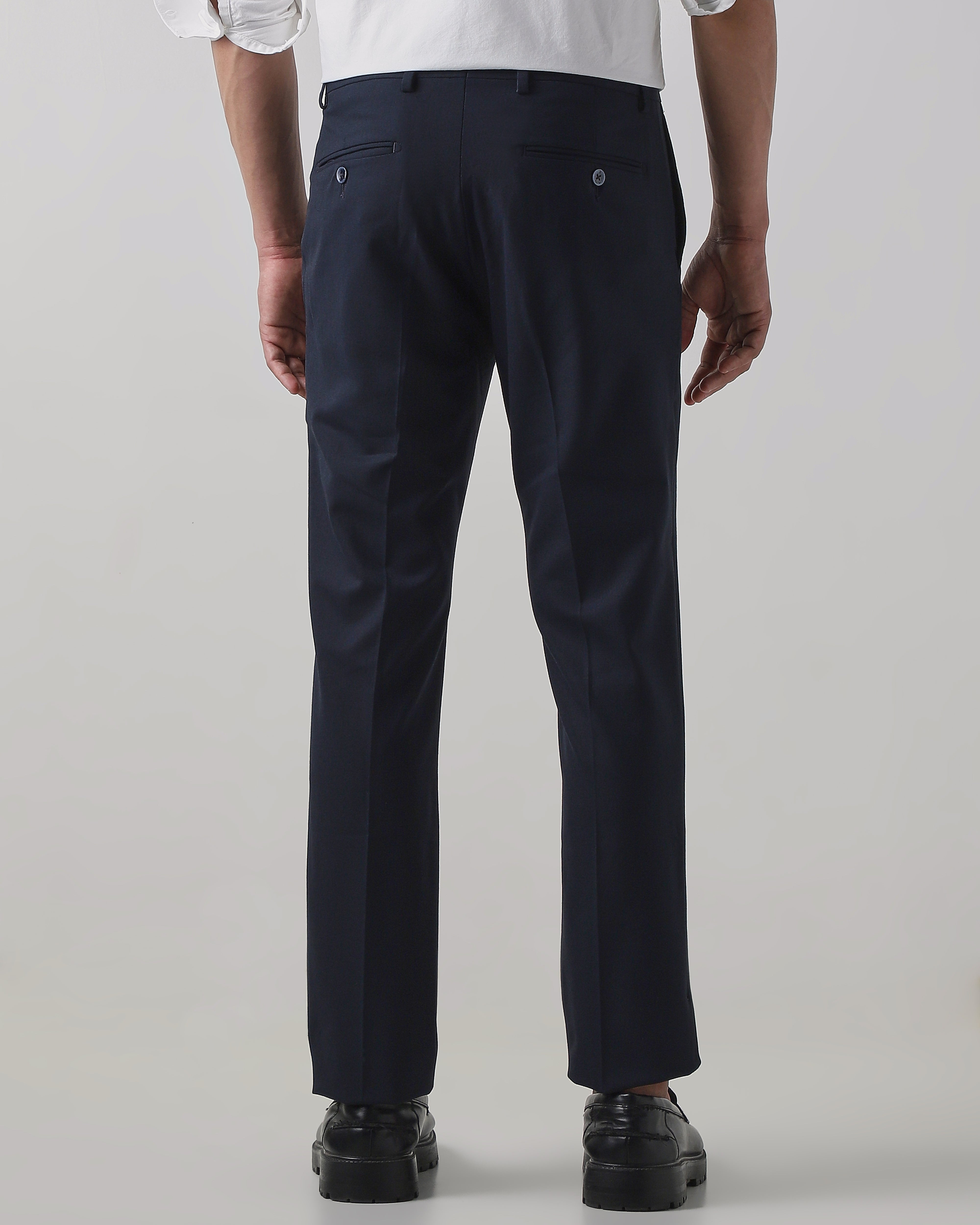 Navy  Regular Fit Trouser