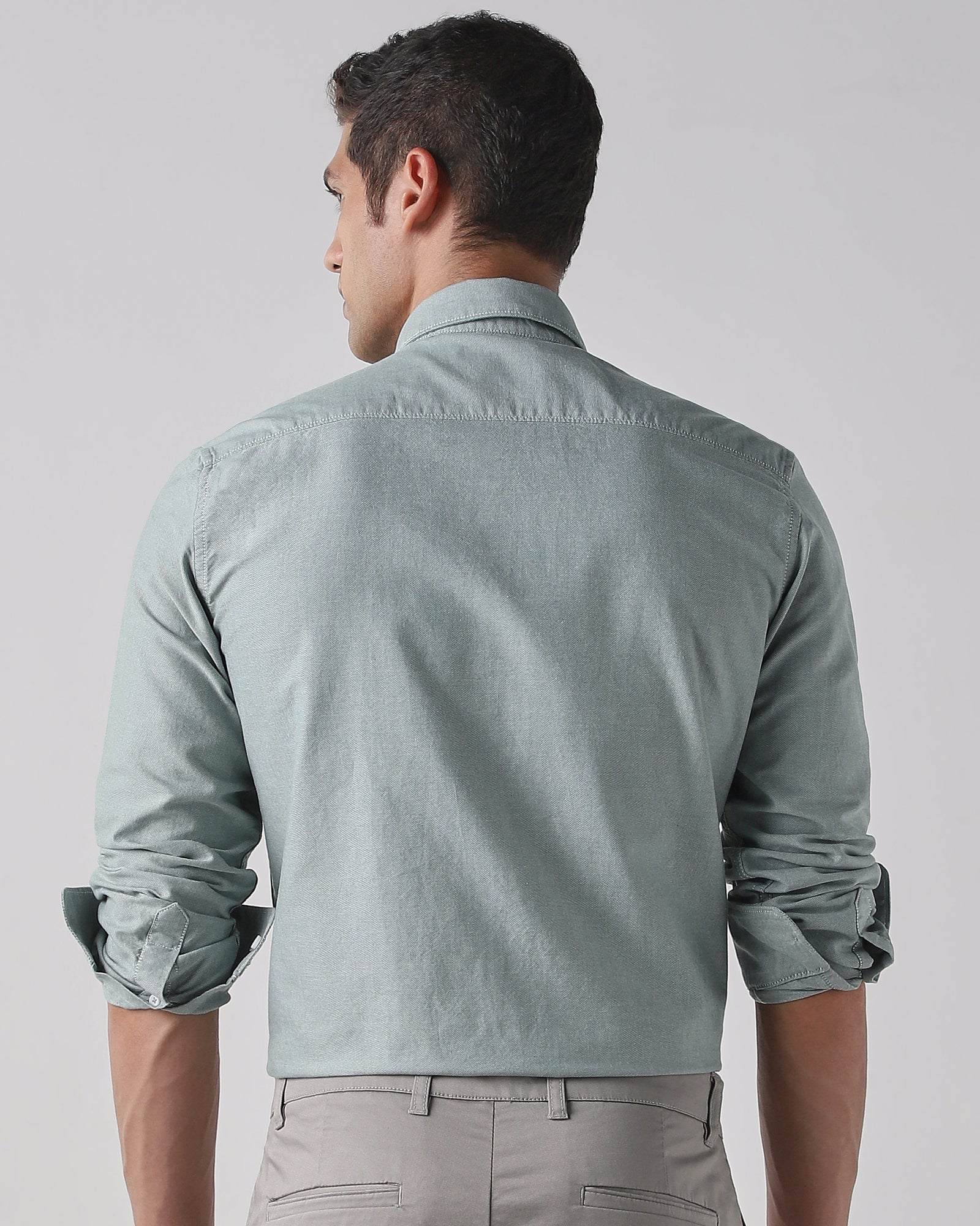 Olive 100% Cotton Regular Fit Shirt