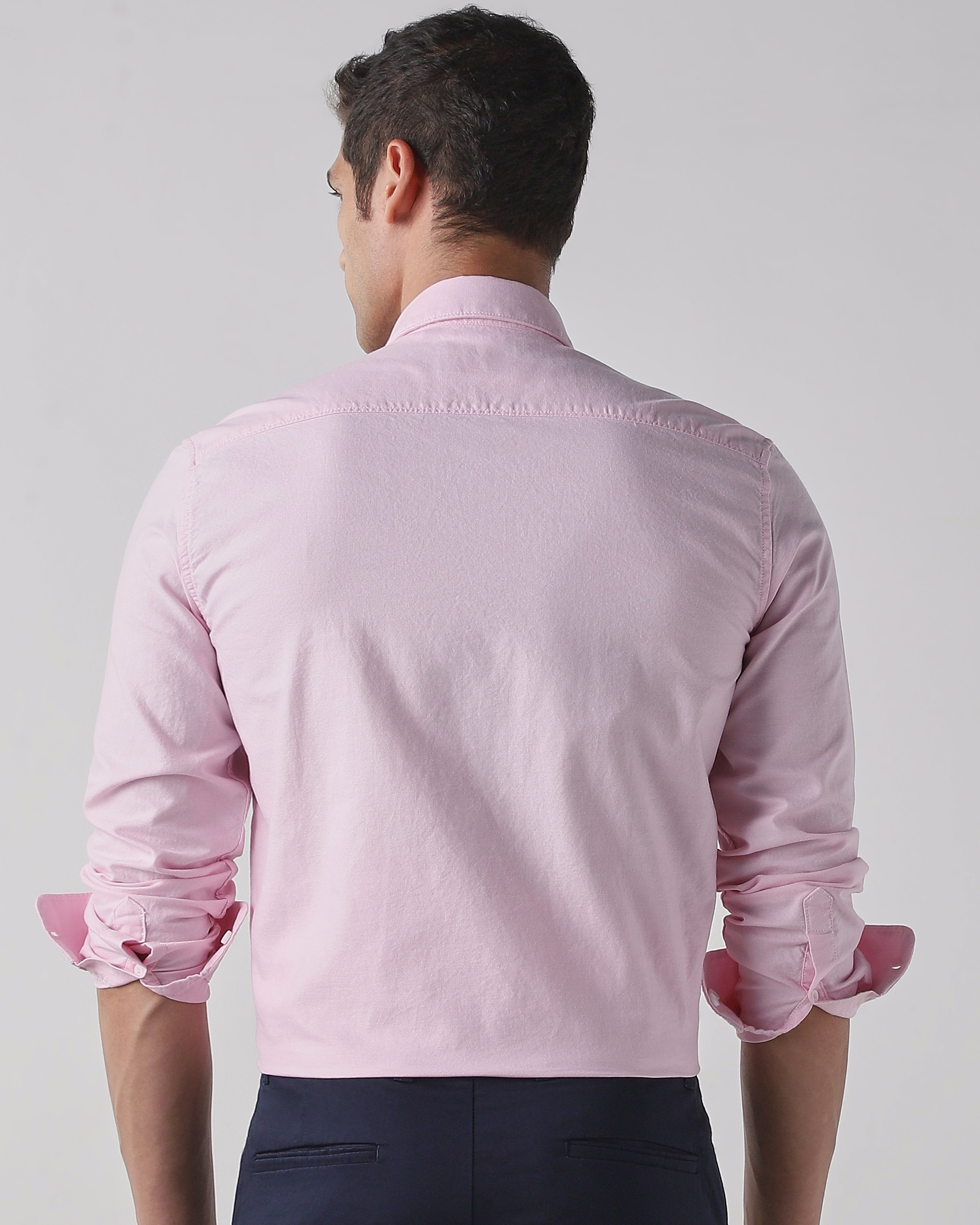 Pink 100% Cotton Regular Fit Shirt
