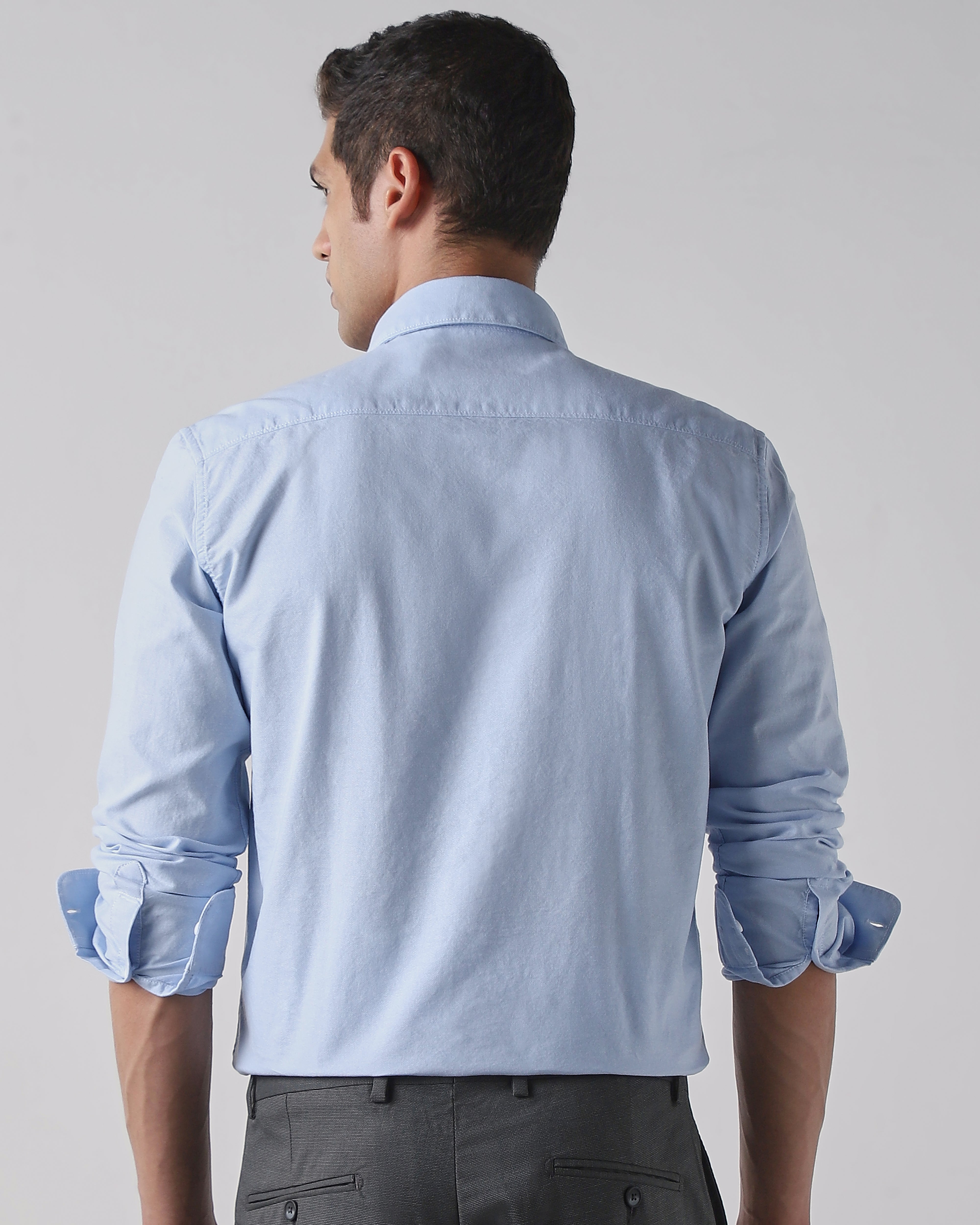 Sky Blue 100% Cotton Regular Fit Shirt