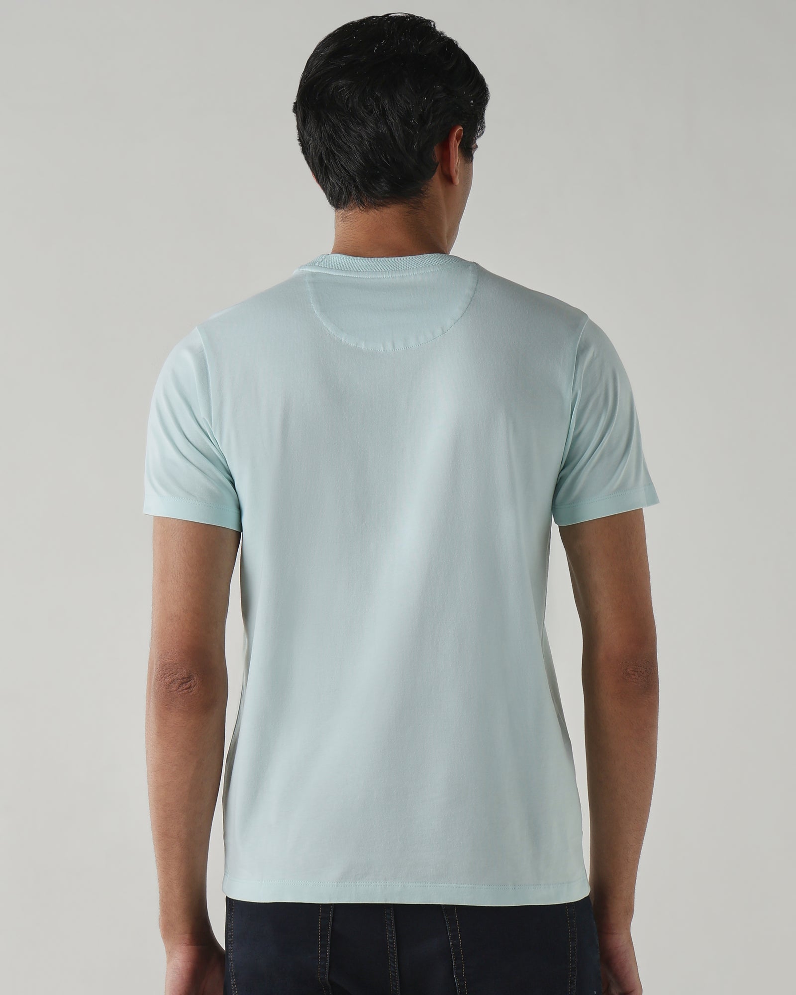 Men Regular Fit T-Shirt Blue Glass