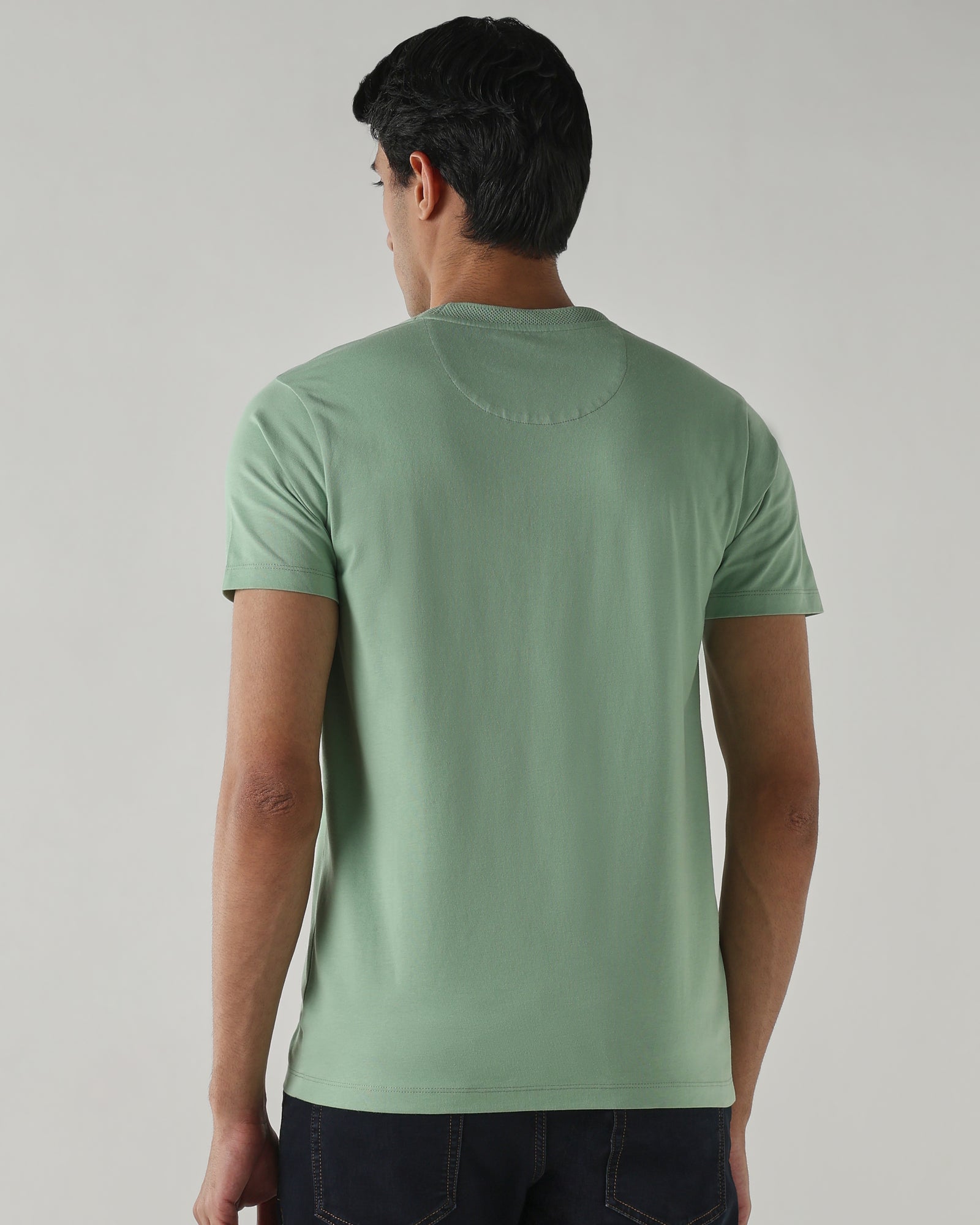 Men Regular Fit T-Shirt Fair Green