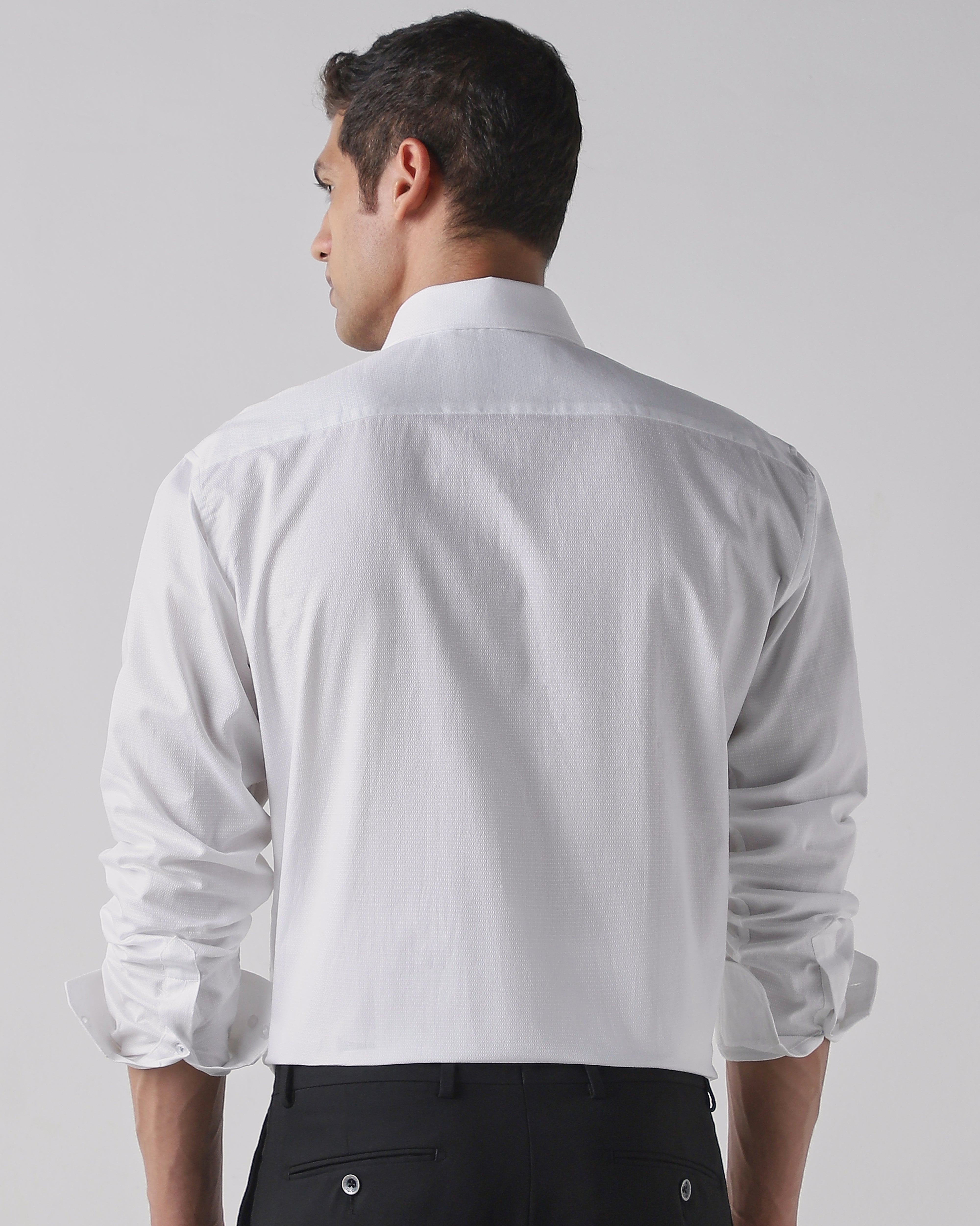 Solid White 100% COTTON Regular Fit Shirt