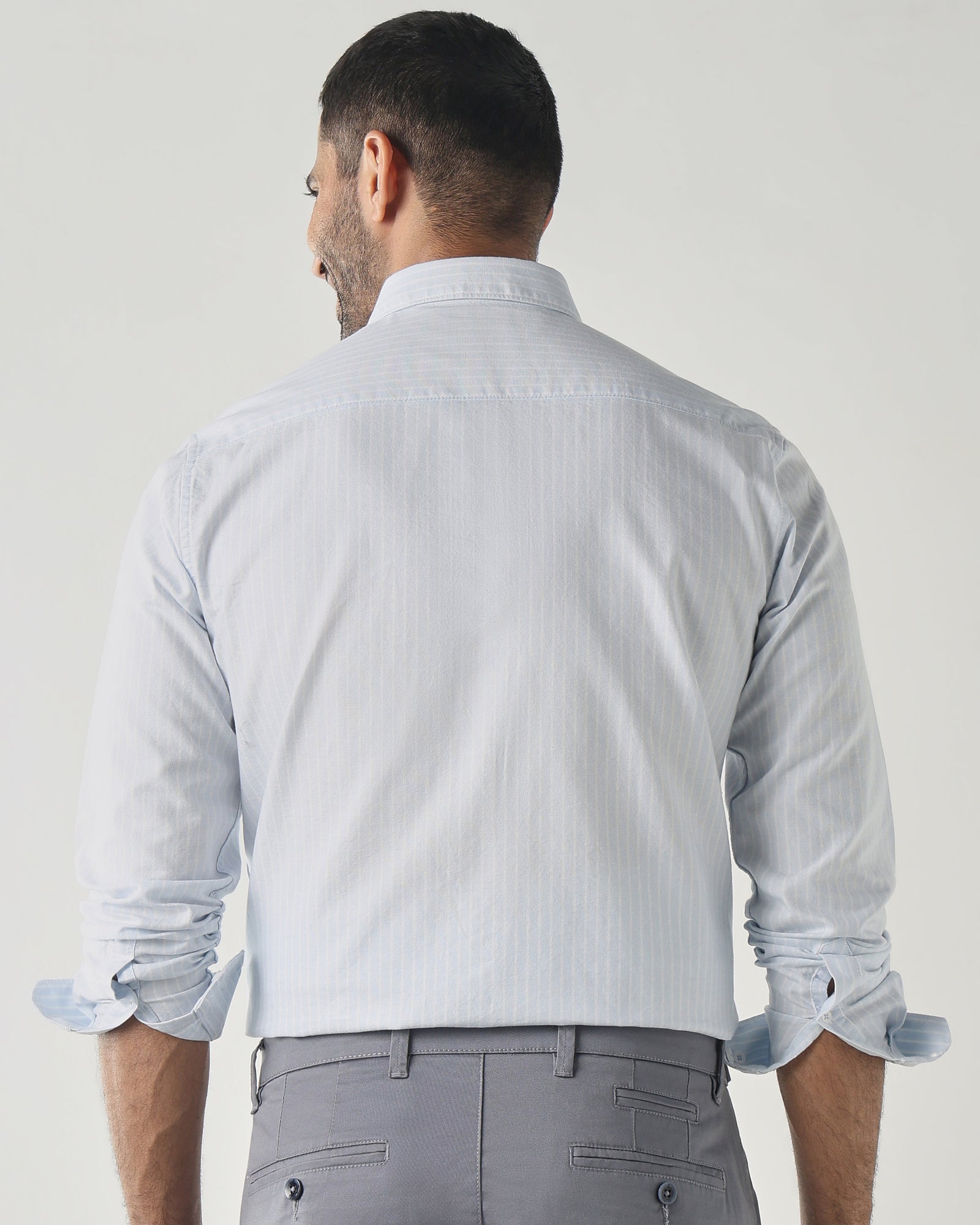 White/Beige Slim fit Smart Casual Shirts
