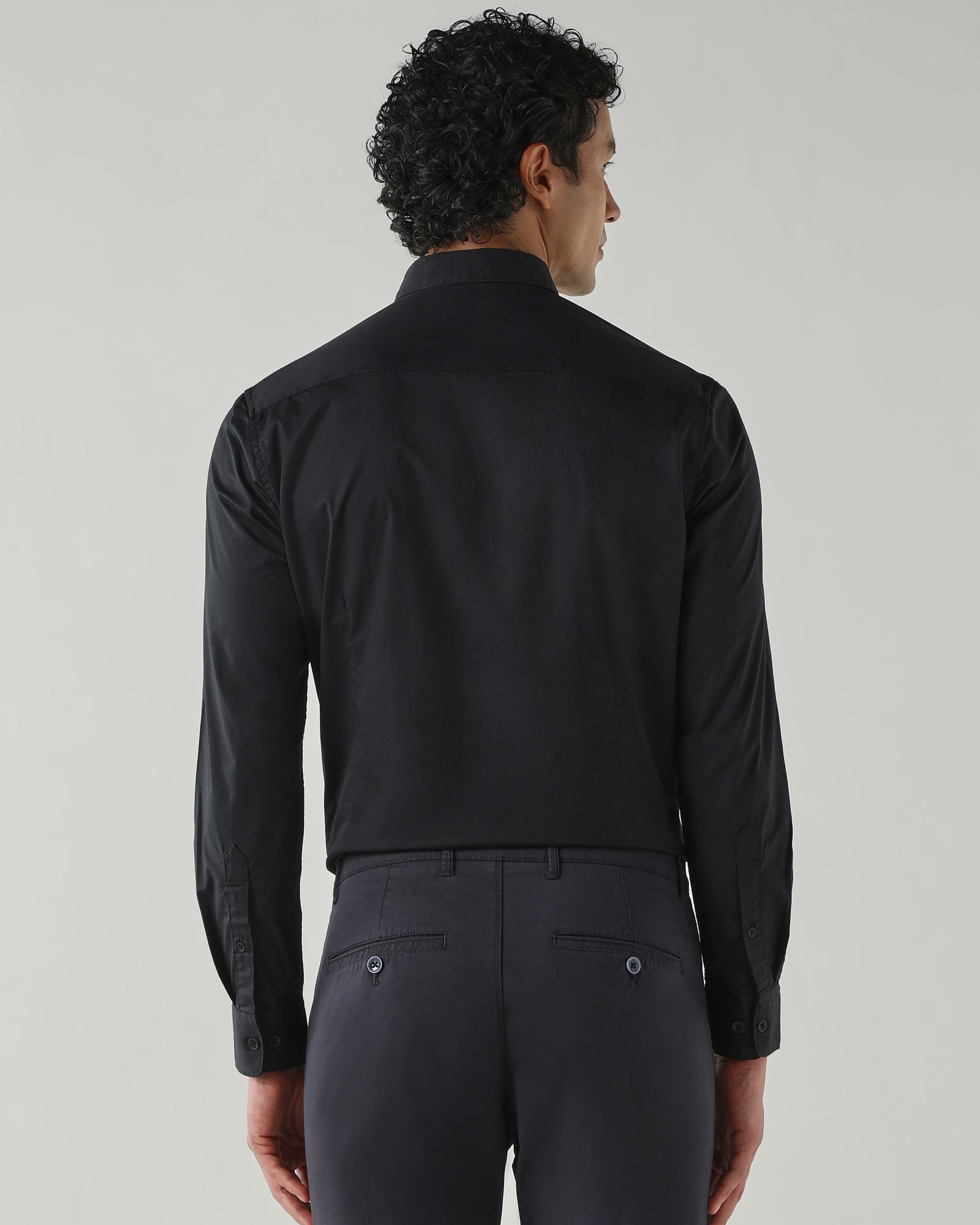 Men Slim Fit Shirts Black