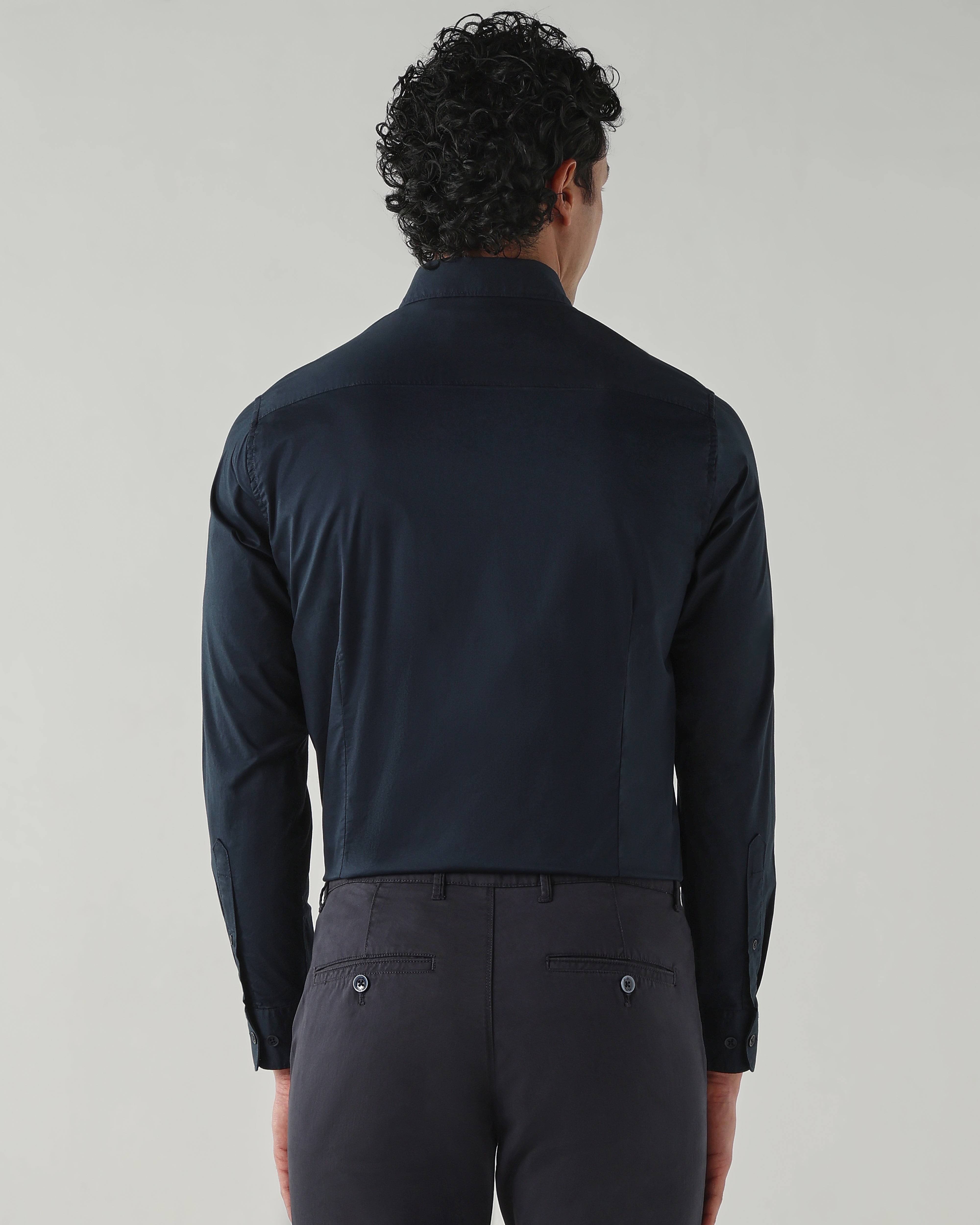 Men Slim Fit Shirts Navy