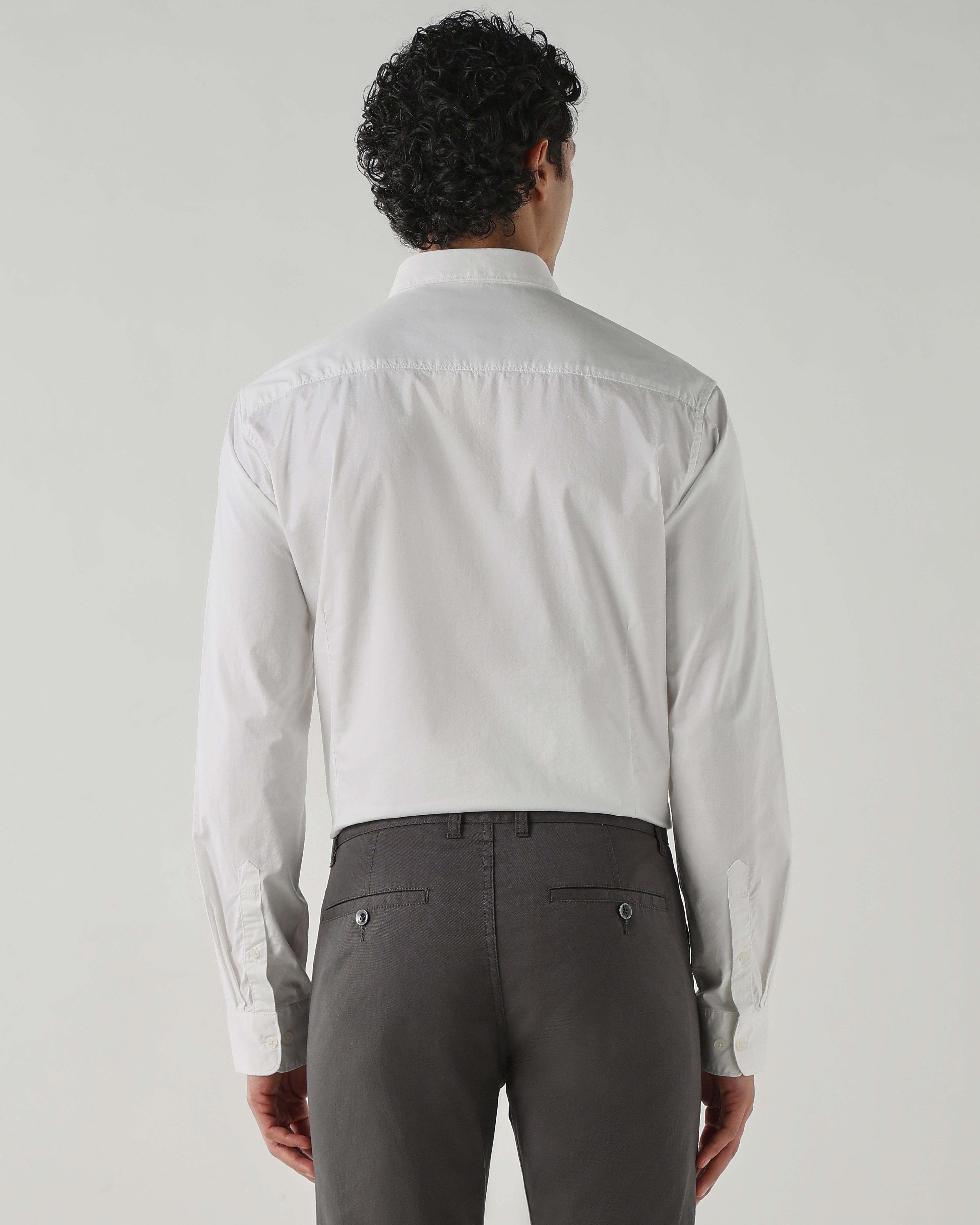 Men Slim Fit Shirts White