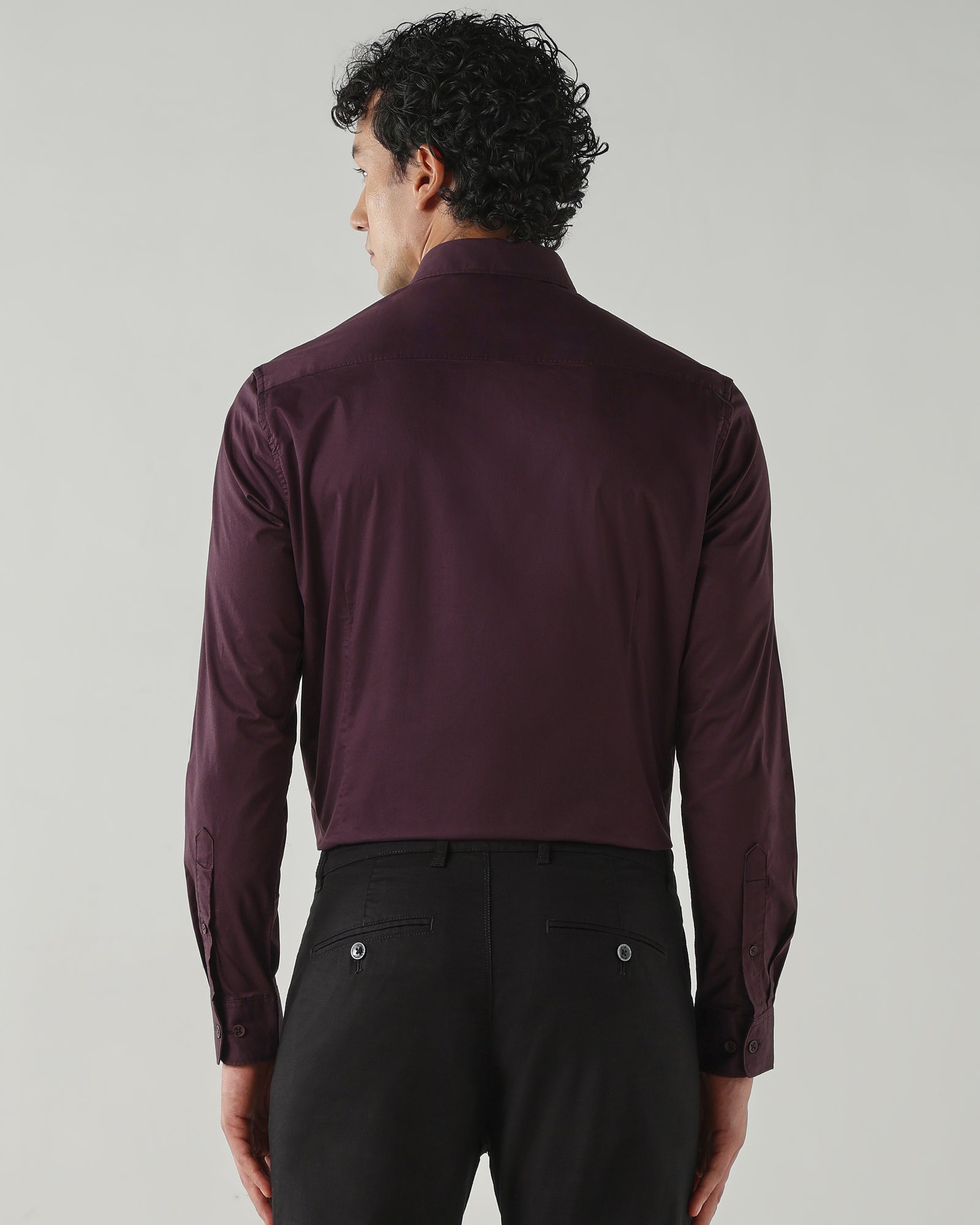 Men Slim Fit Shirts Wine