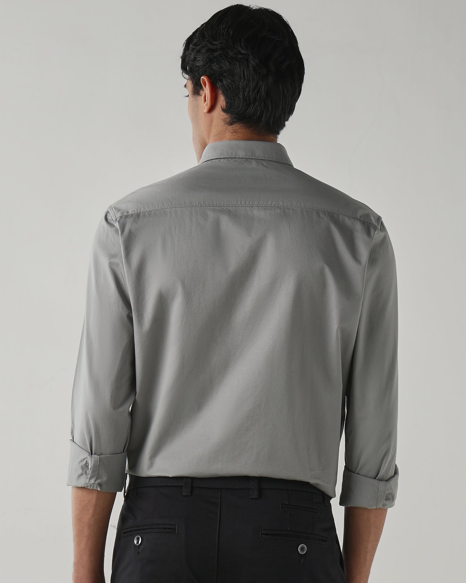 Men Slim Fit Shirt Grey