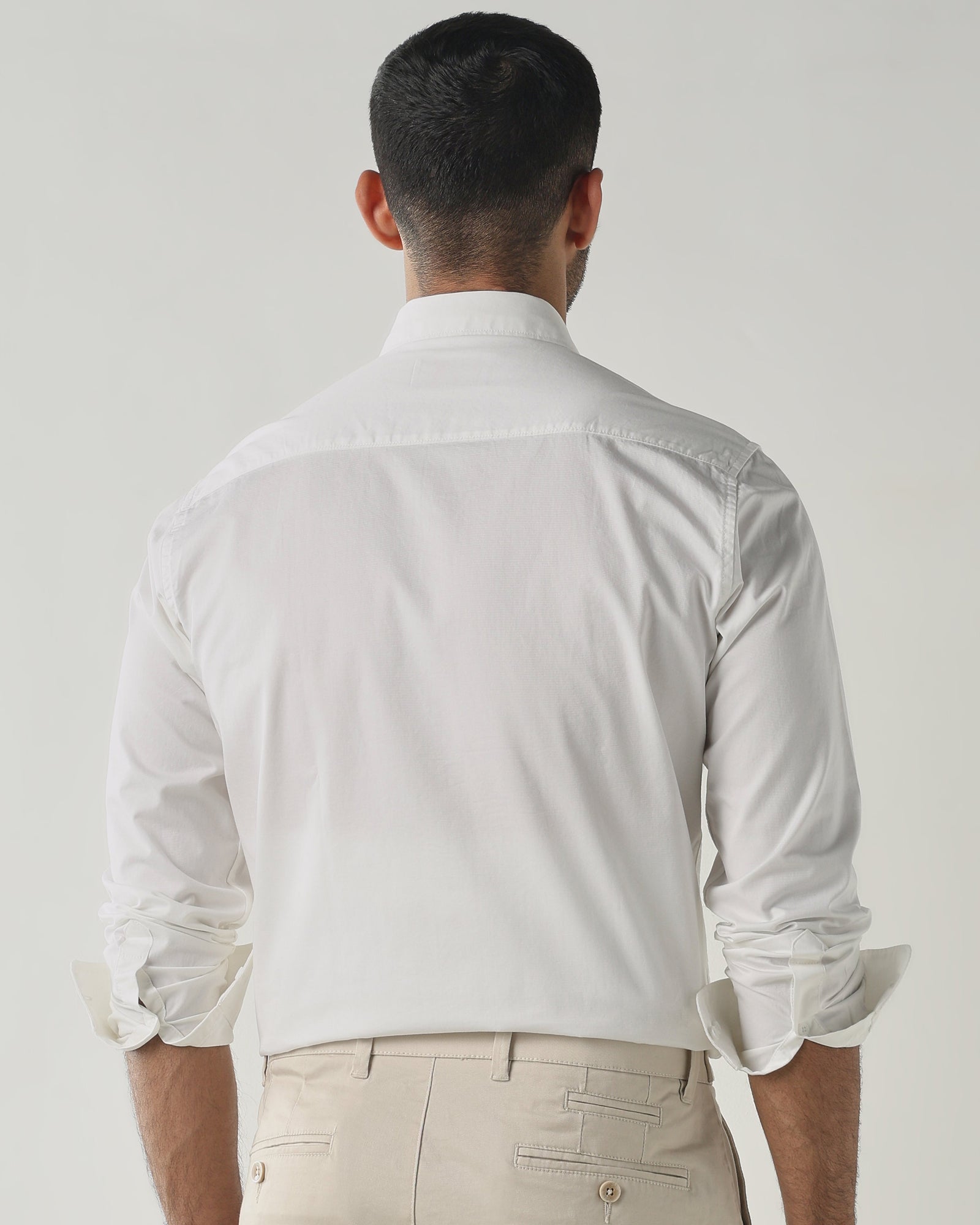 White Slim fit Smart Casual Shirts