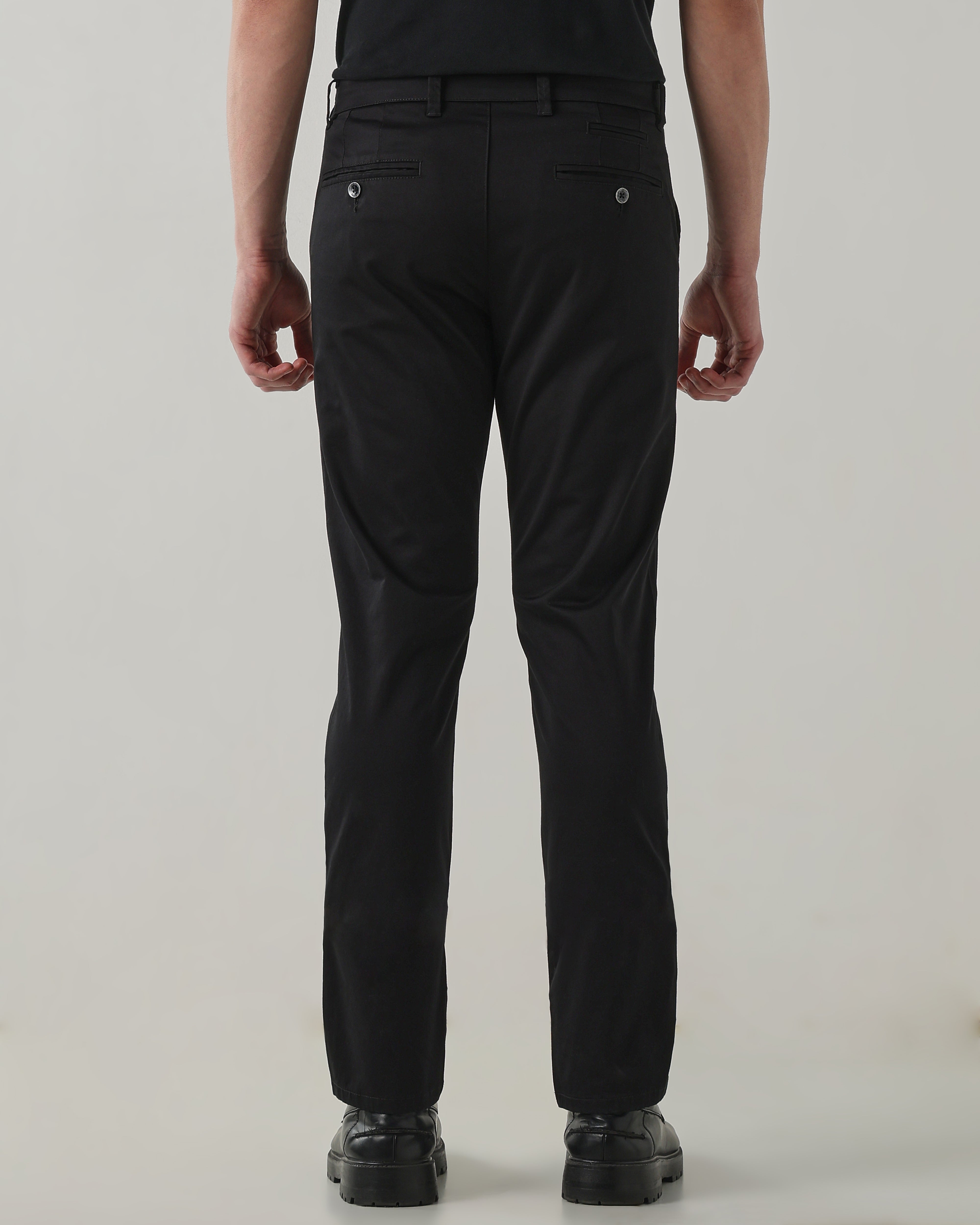 Men Regular Fit Trouser Black
