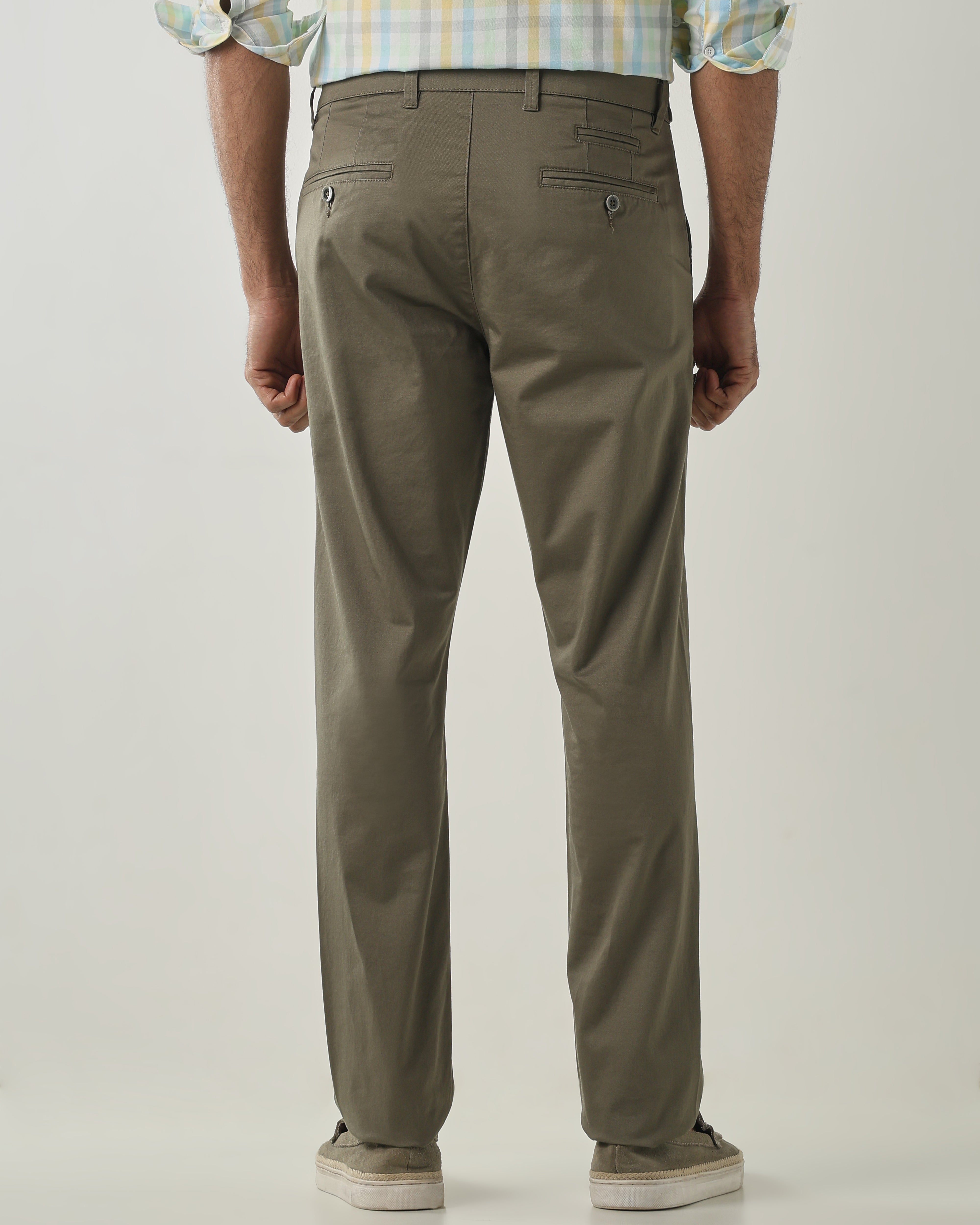 Olive REGULAR Smart Casual Trousers