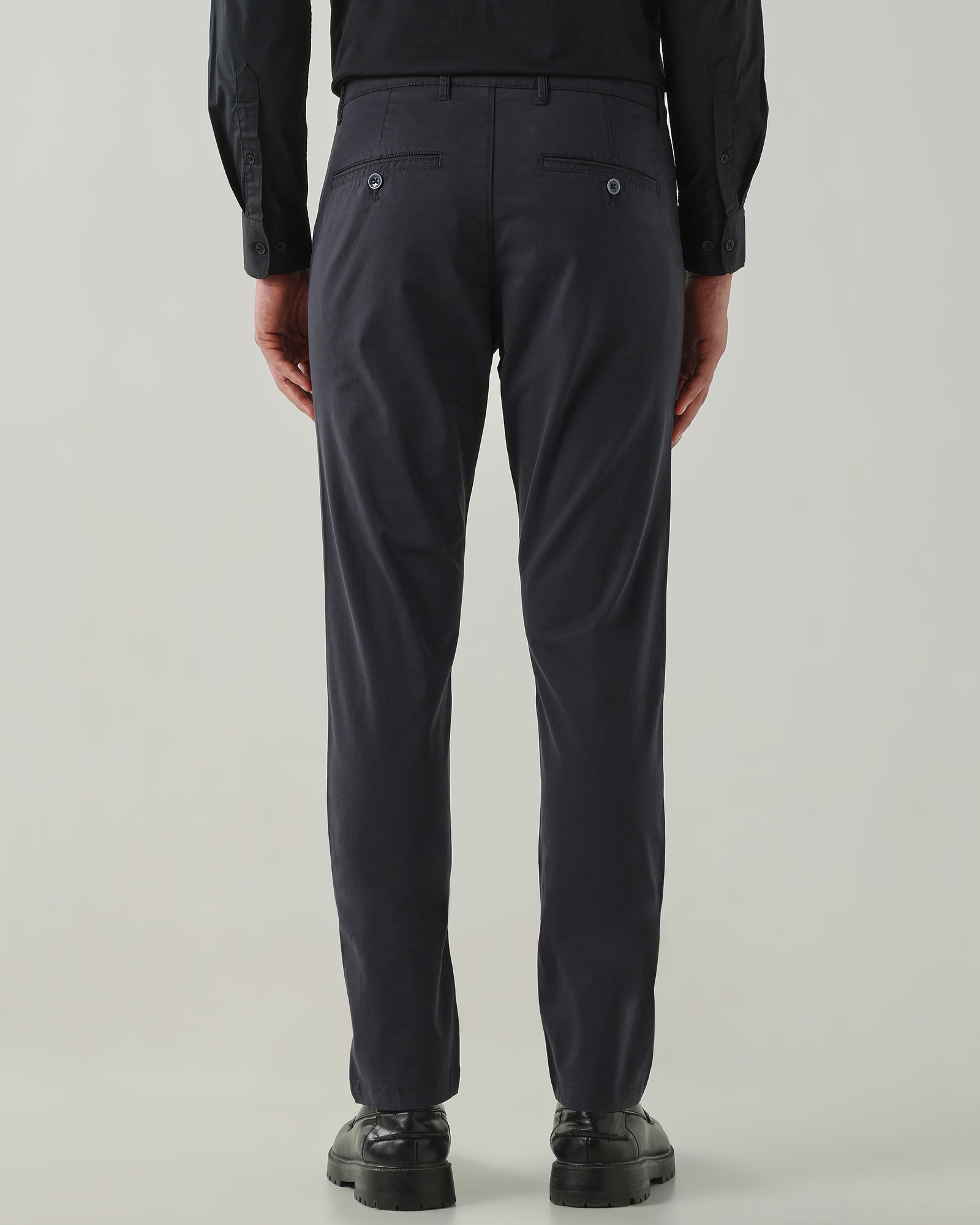 Men Regular Fit Trousers Navy