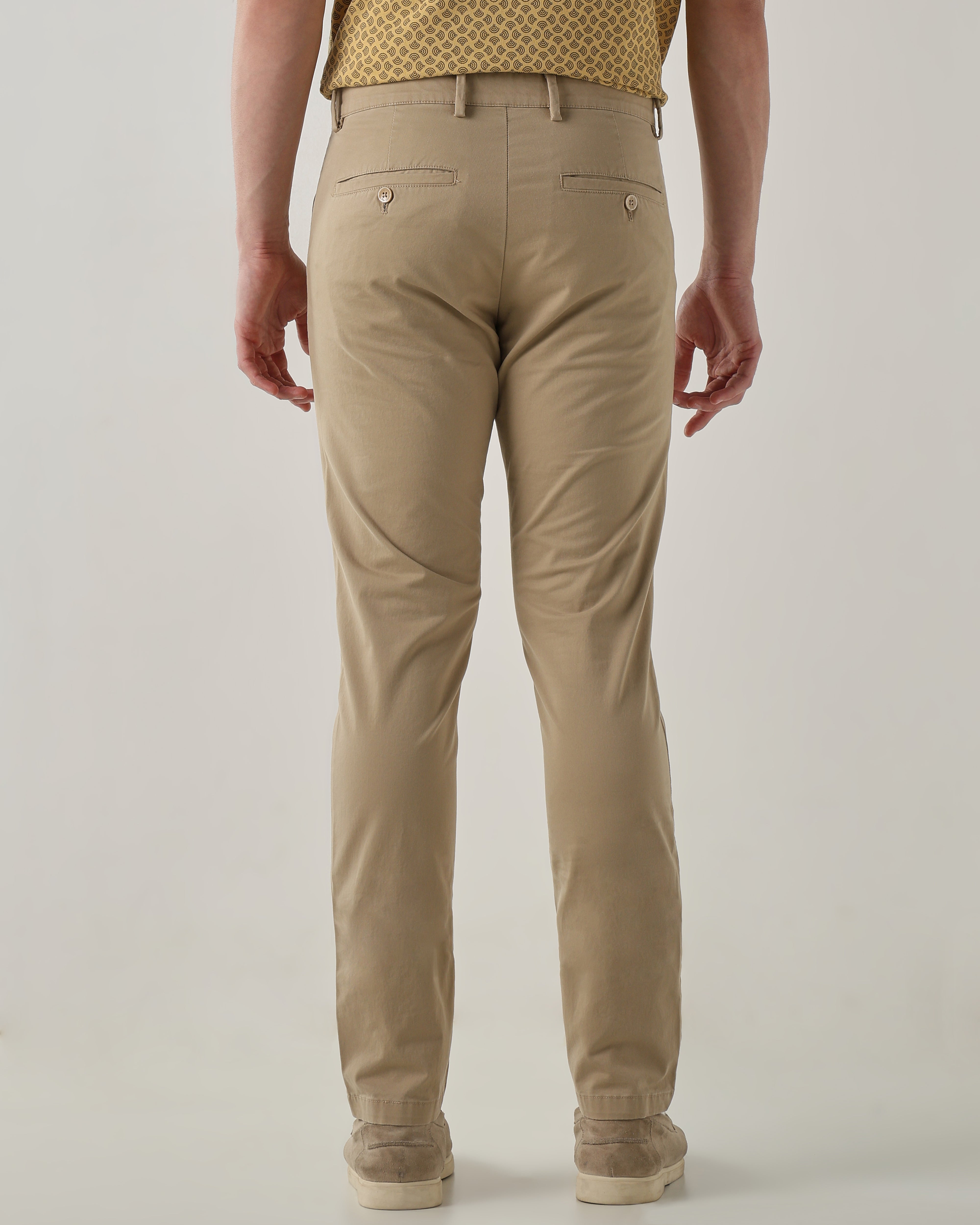 Men Regular Fit Trouser Beige