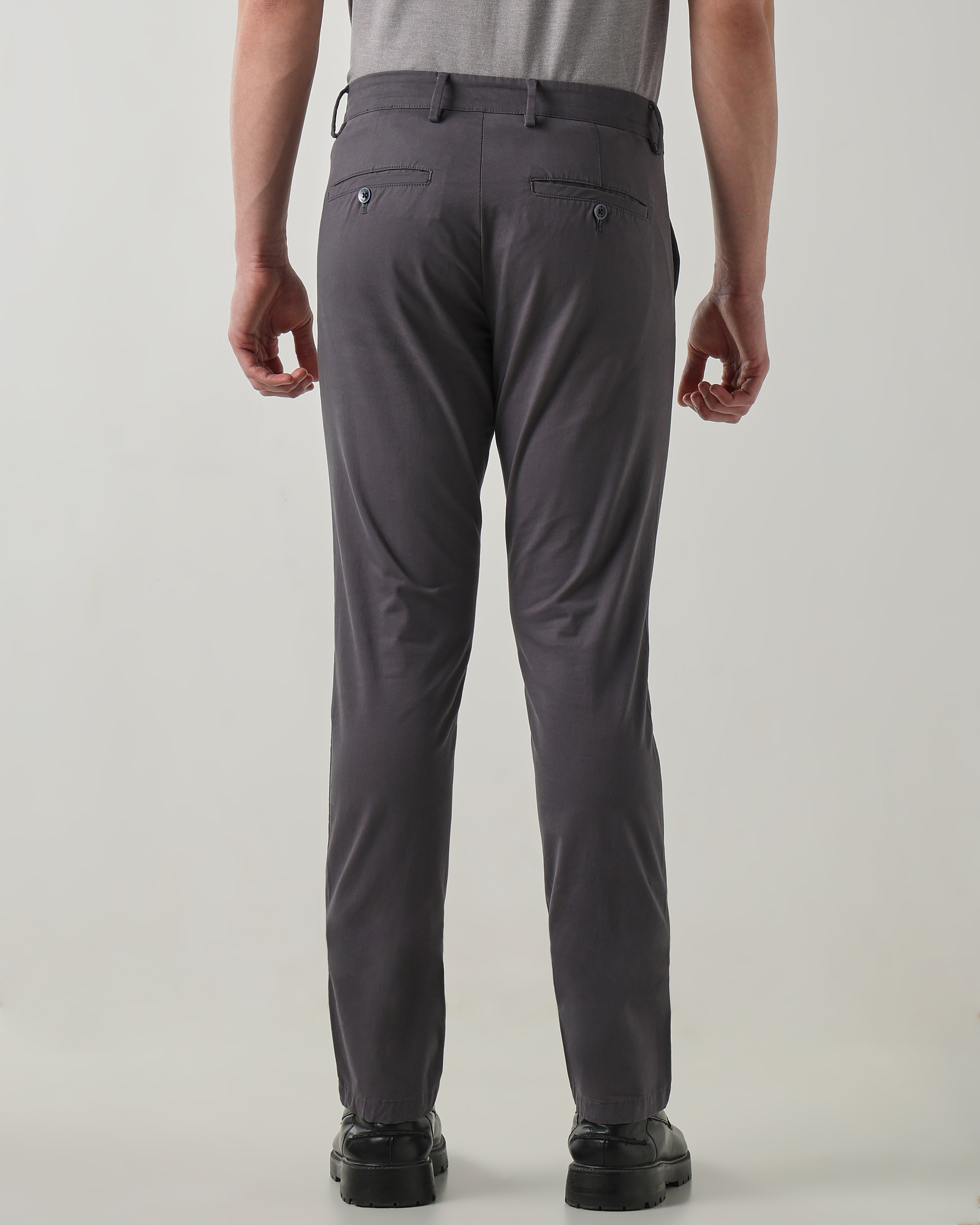 Men Regular Fit Trouser Grey
