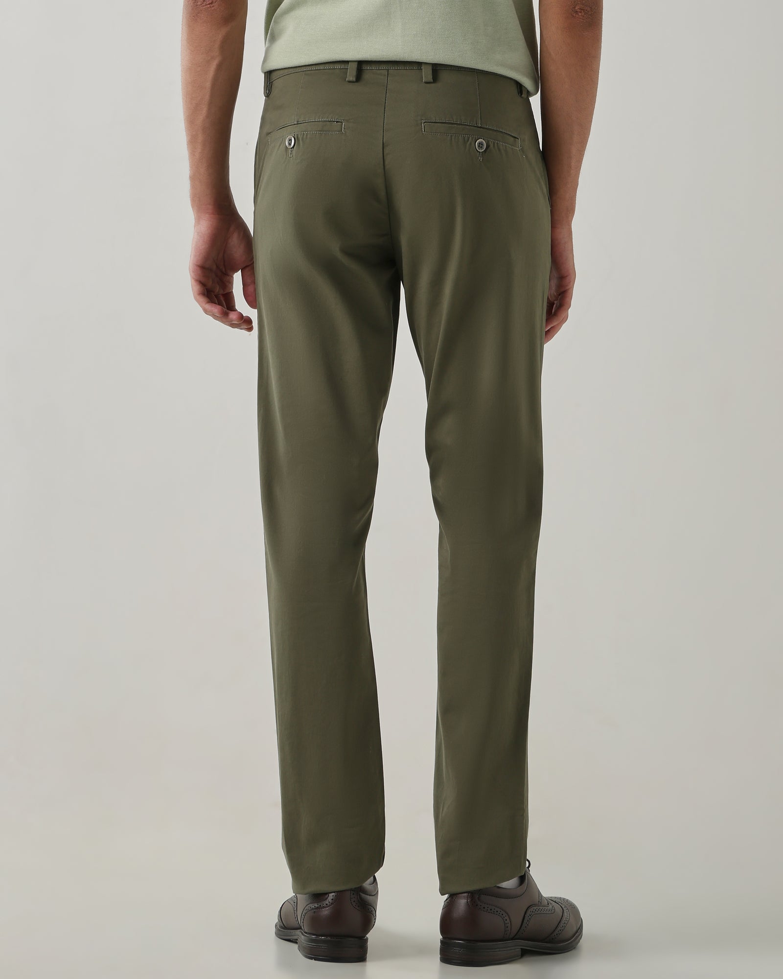 Men Regular Fit Trouser Olive