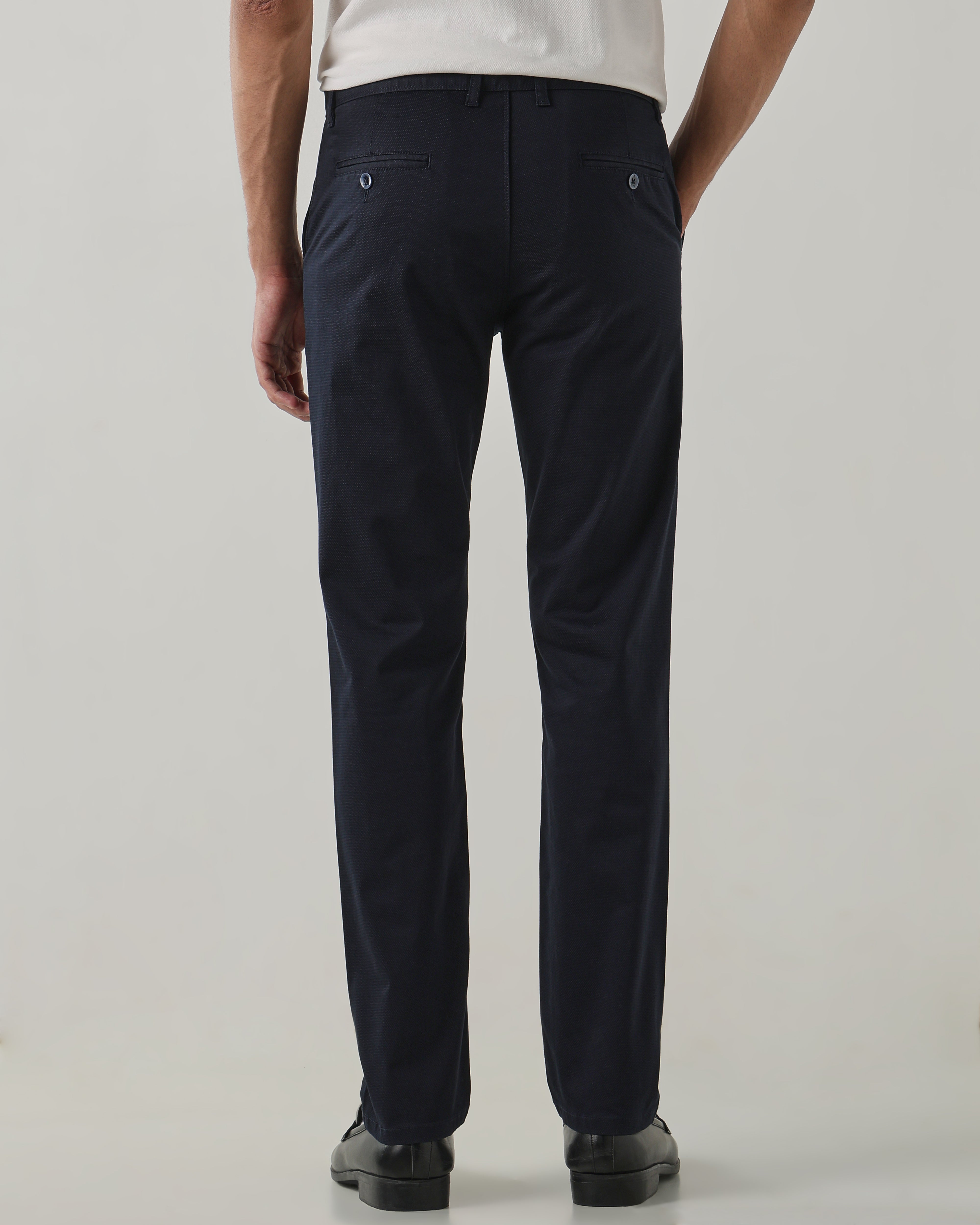 Men Regular Fit Trouser Navy