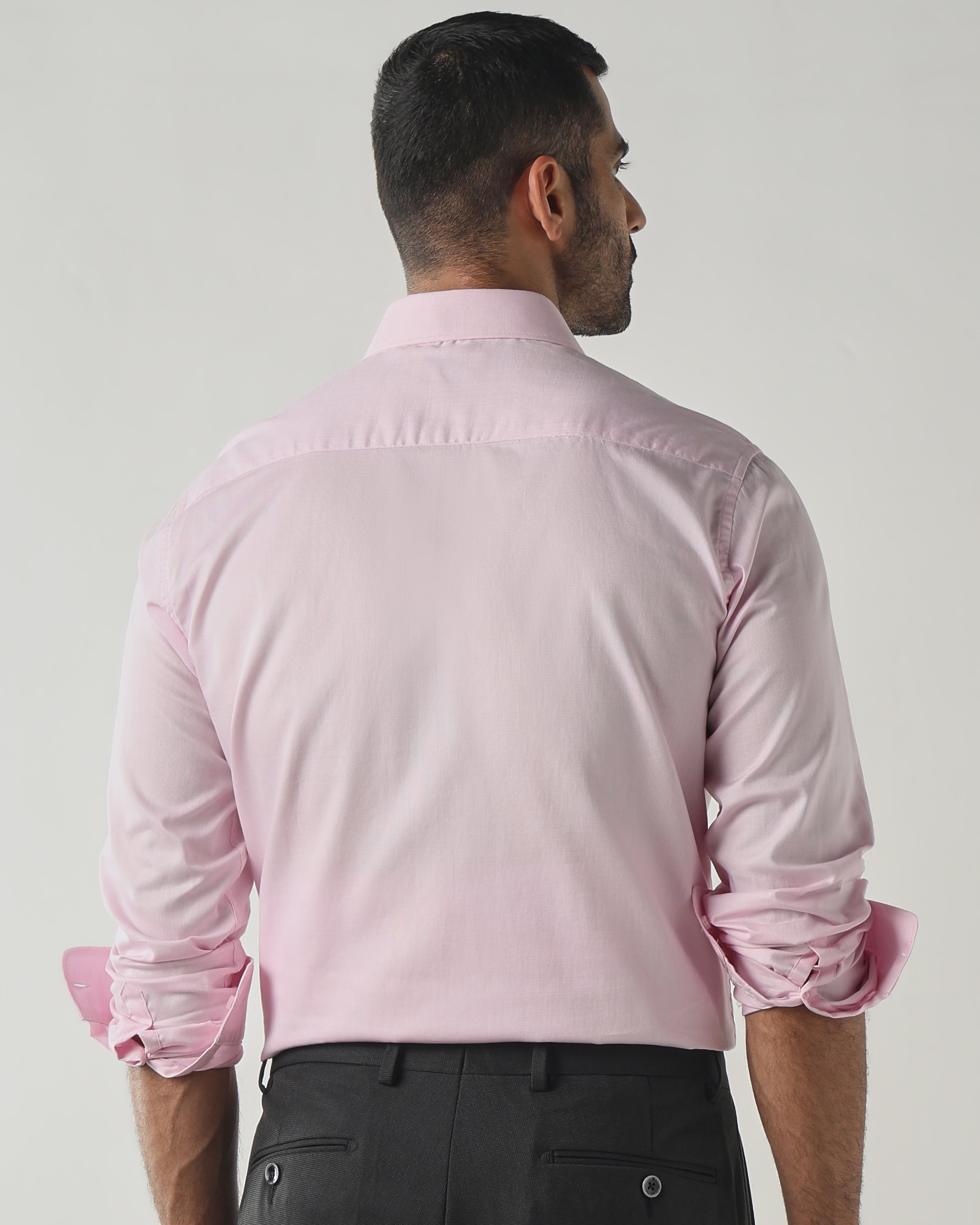 Lt Pink Slim Fit Formal Essential Shirts